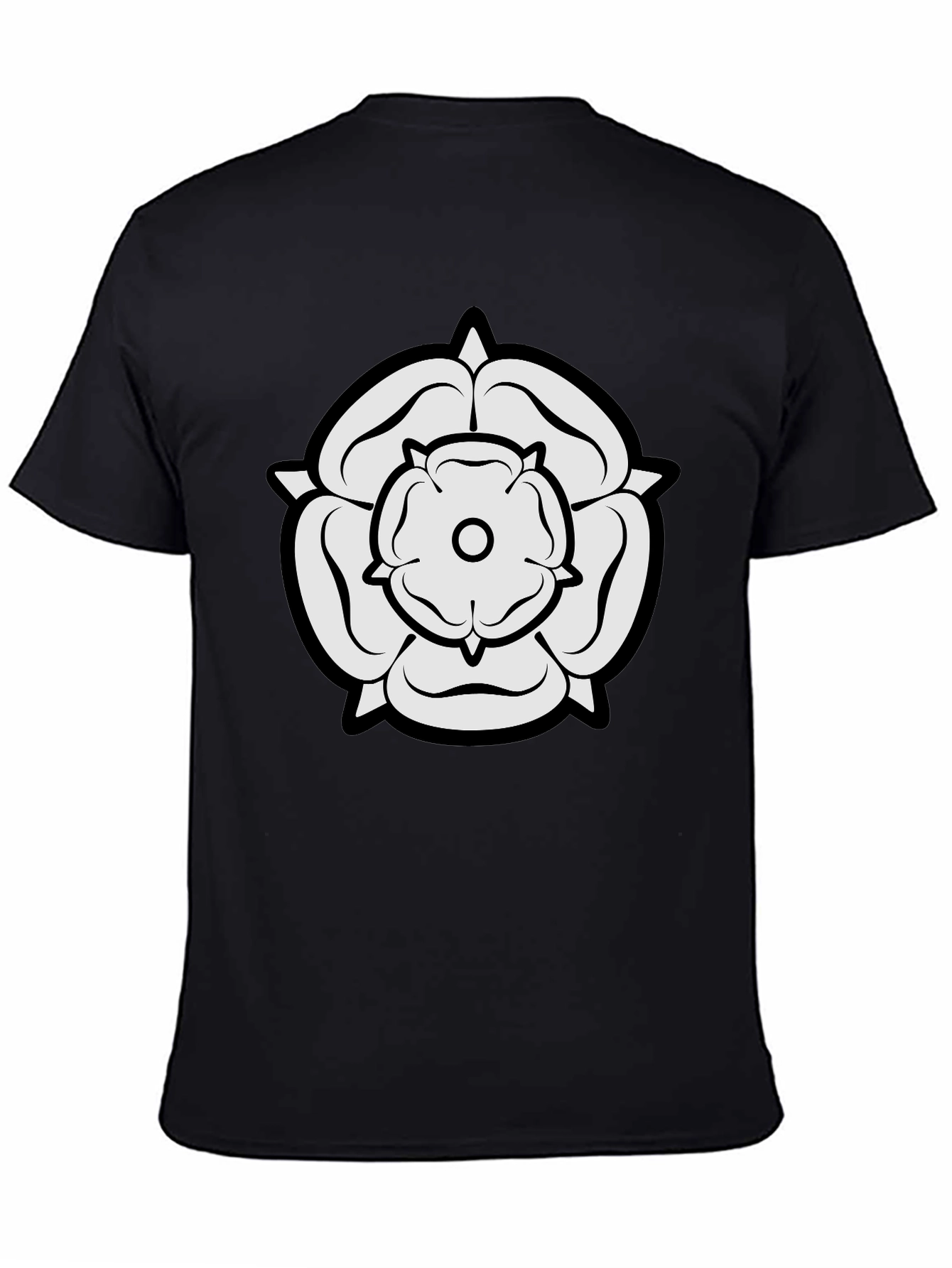 Black White Rose Graphic Black Tee view 4
