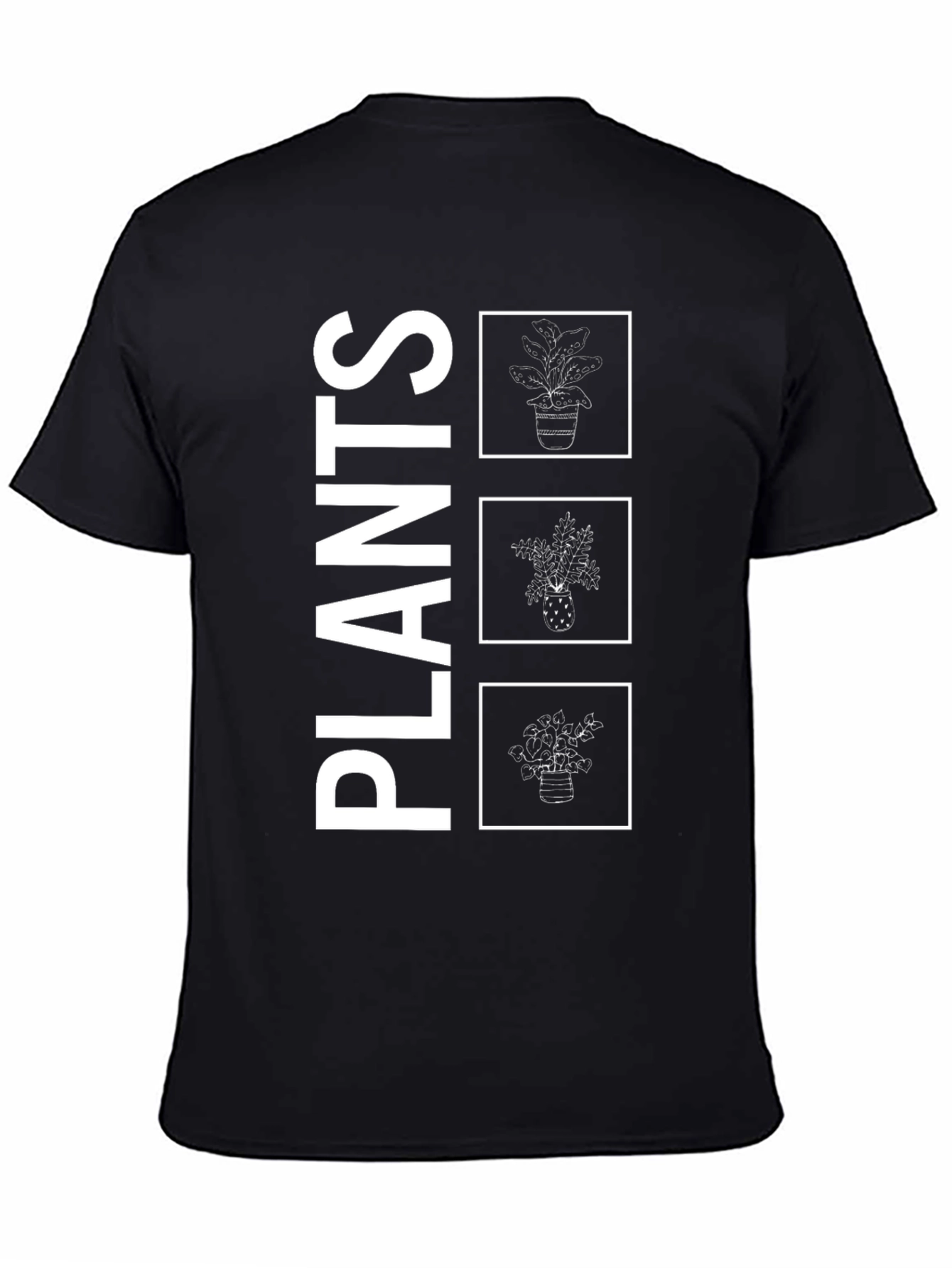 Black Plants Graphic Tee - Black view 4
