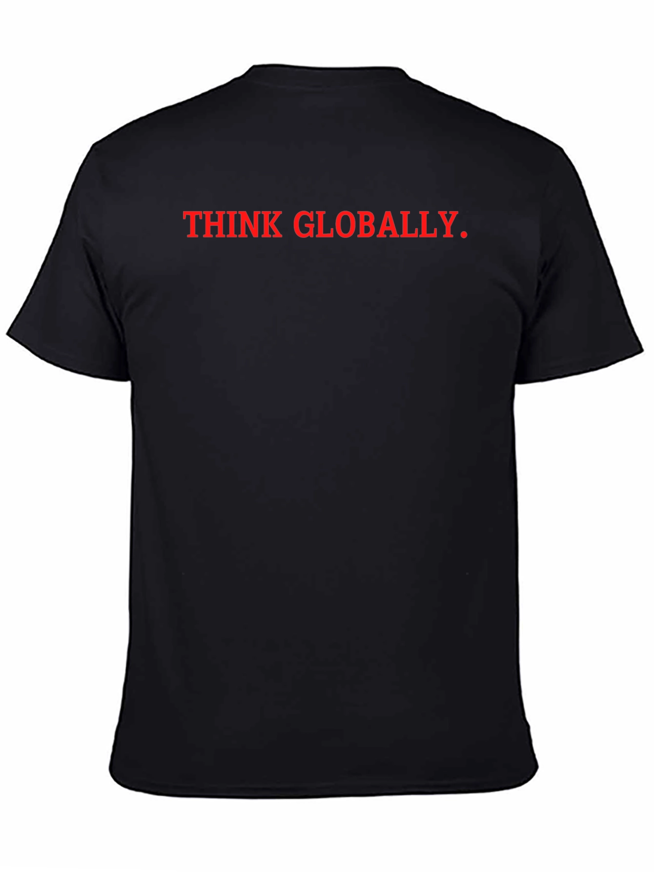 Black Think Globally T-Shirt - Black view 4