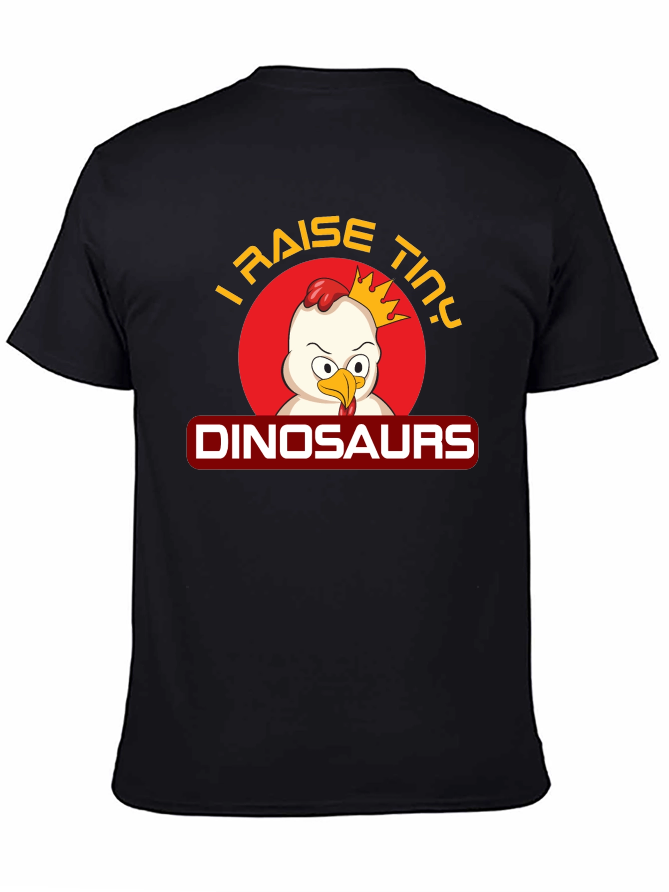 Black I Raise Tiny Dinosaurs Black T-Shirt view 4