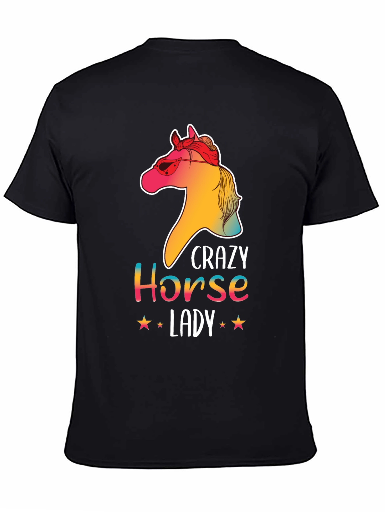 Black Crazy Horse Lady Graphic T-Shirt - Unisex Tee view 4