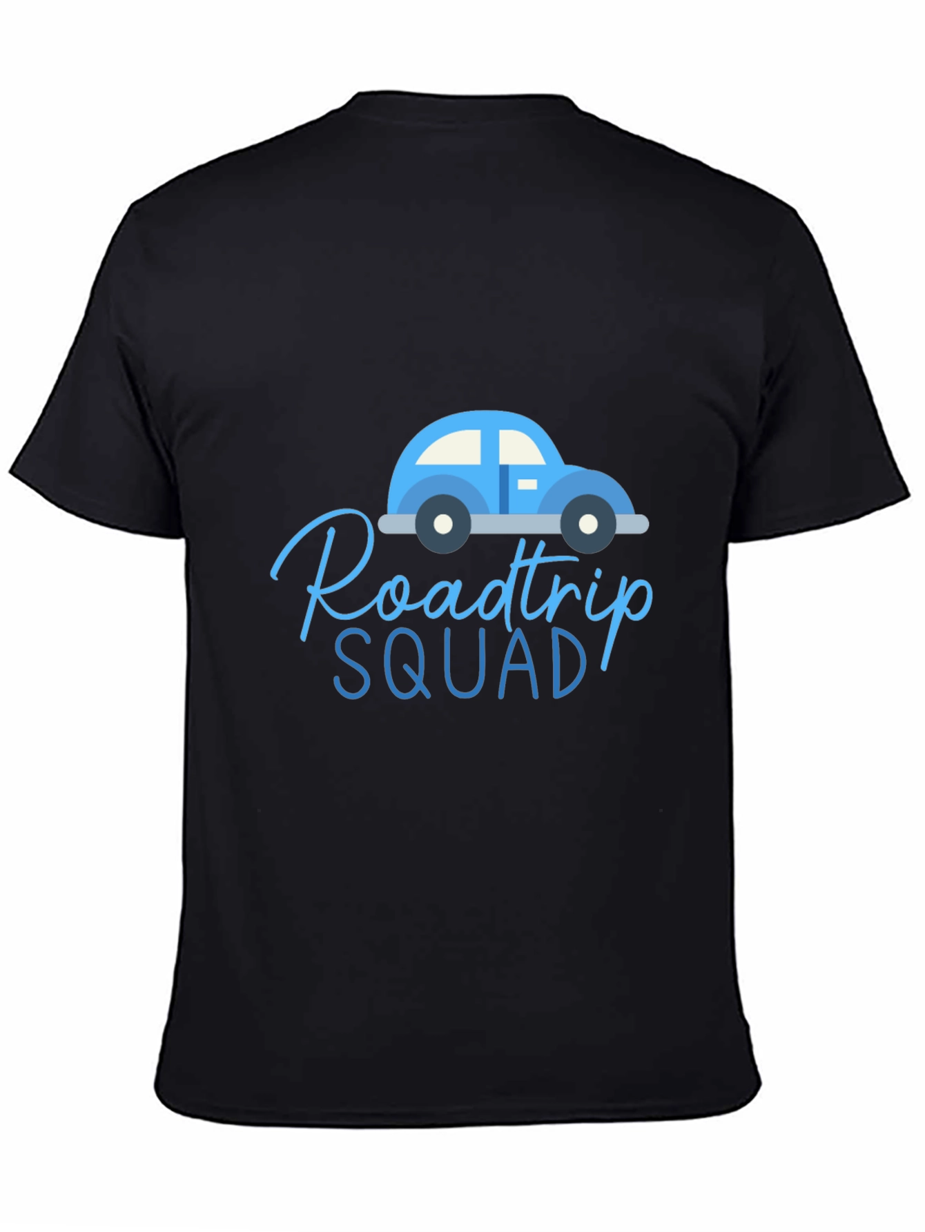 Black Roadtrip Squad Graphic Tee - Black Cotton T-Shirt view 4