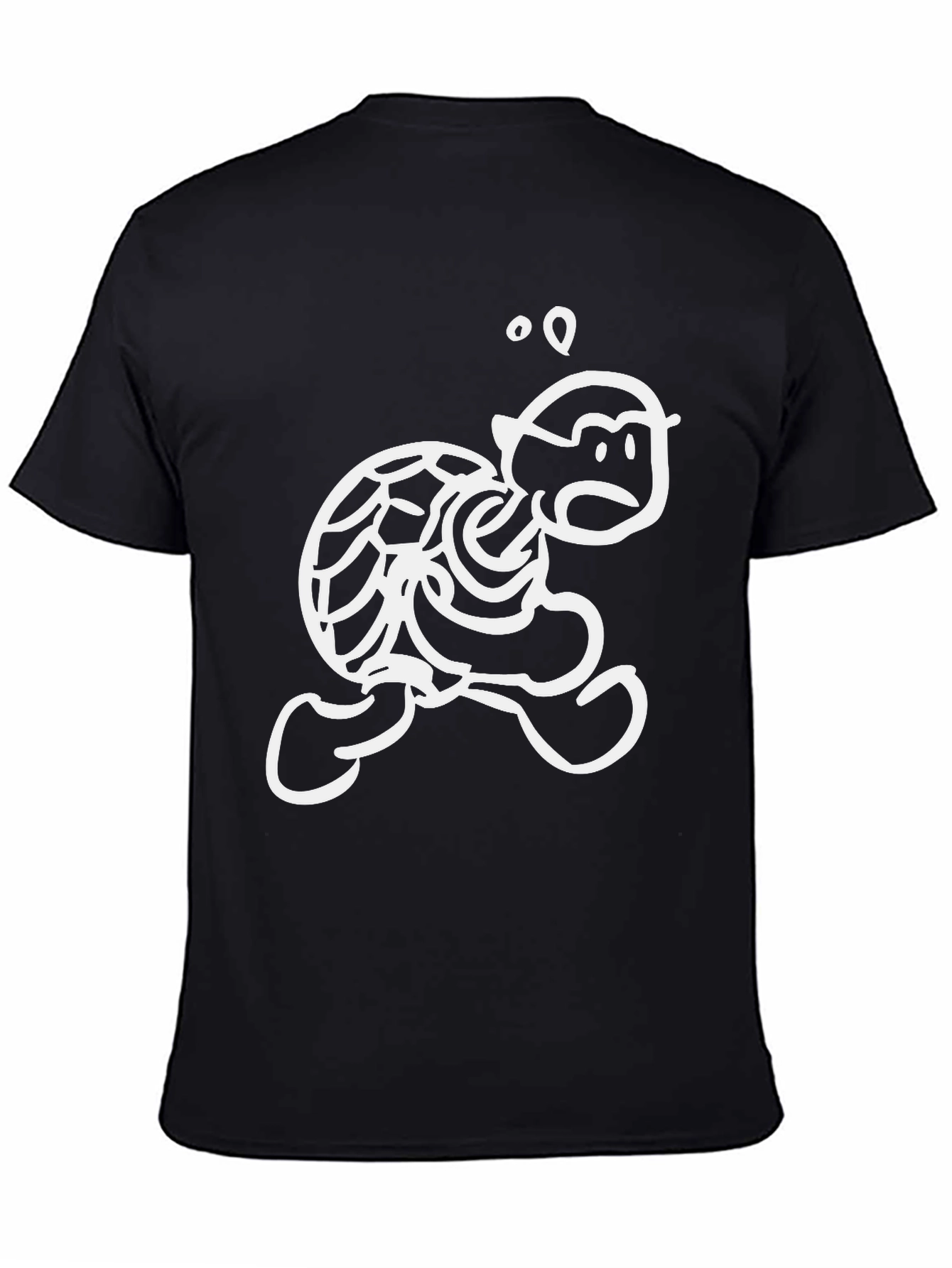 Black Funny Cartoon Turtle T-Shirt - Black view 4