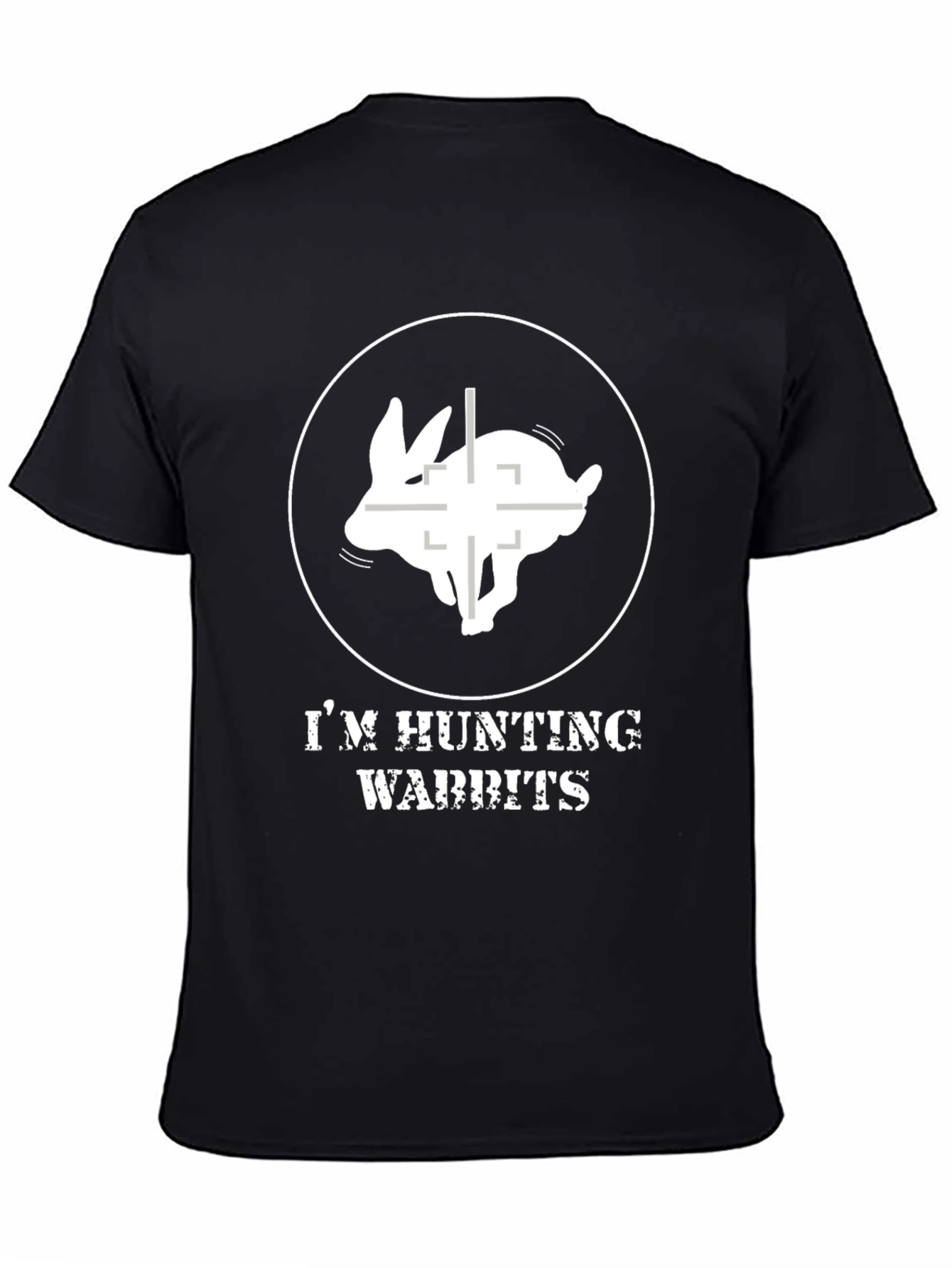 Black I'm Hunting Wabbits T-Shirt view 4