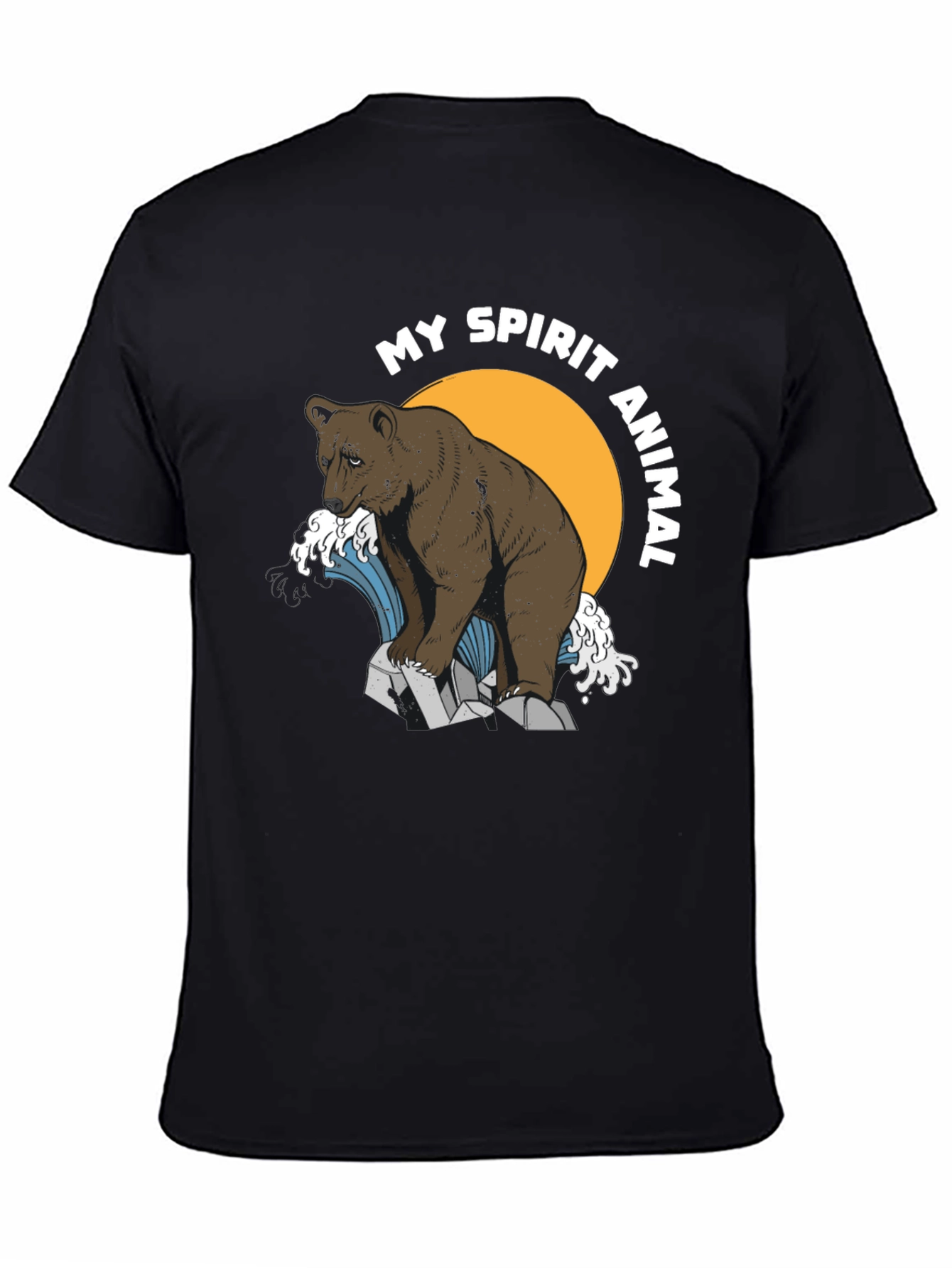Black Bear Spirit Animal Graphic T-Shirt view 4