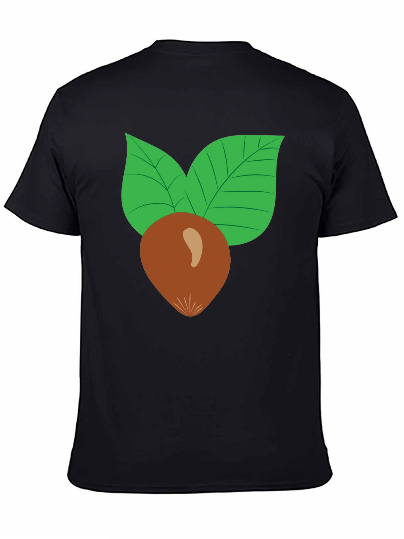 Black Nut & Leaf Graphic T-Shirt - Black view 4