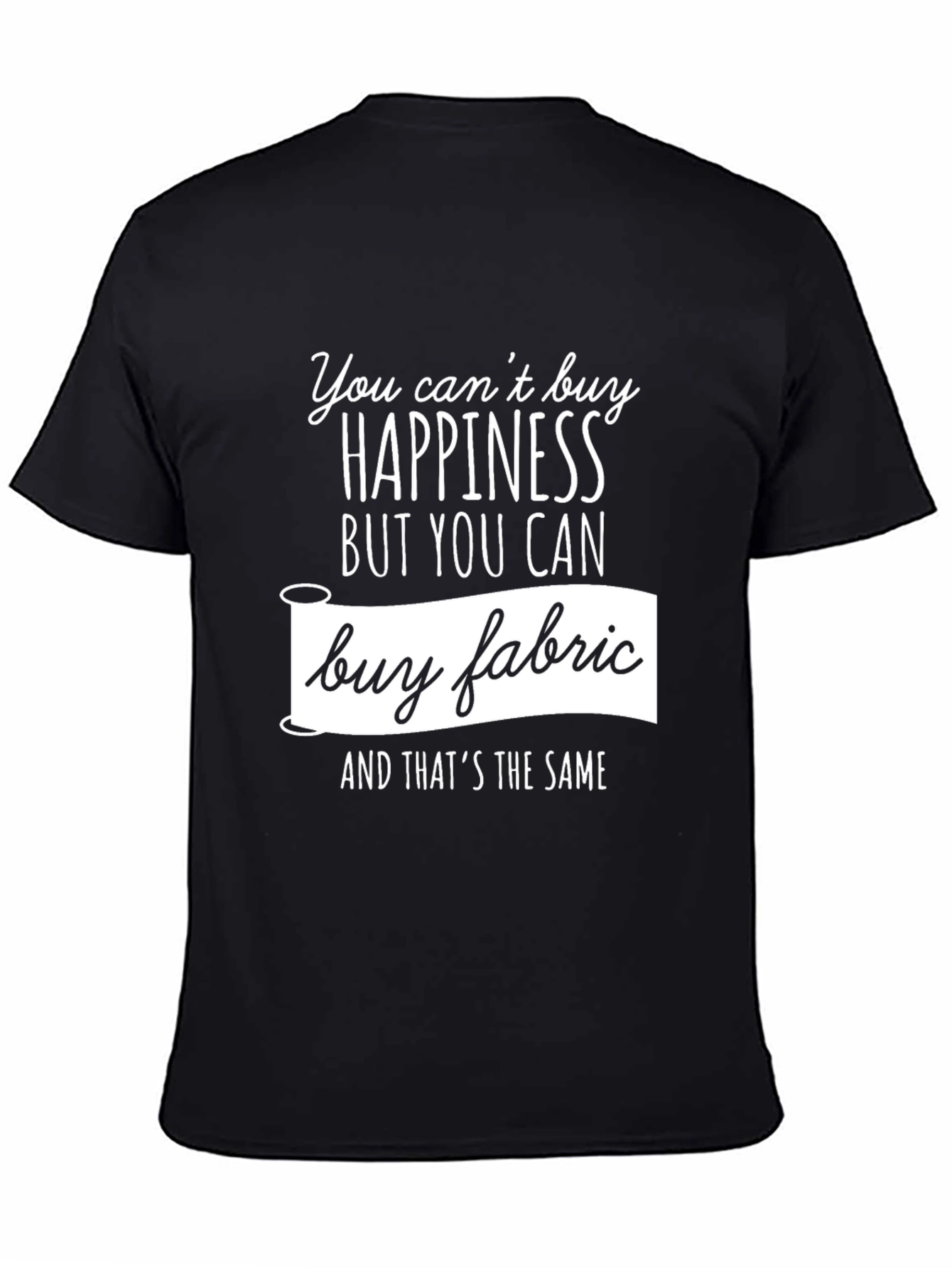Black Happiness Buy Fabric Graphic T-Shirt view 4