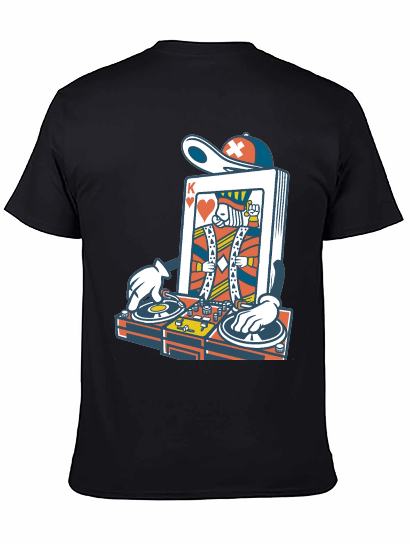 Black King of Hearts DJ Graphic T-Shirt view 4