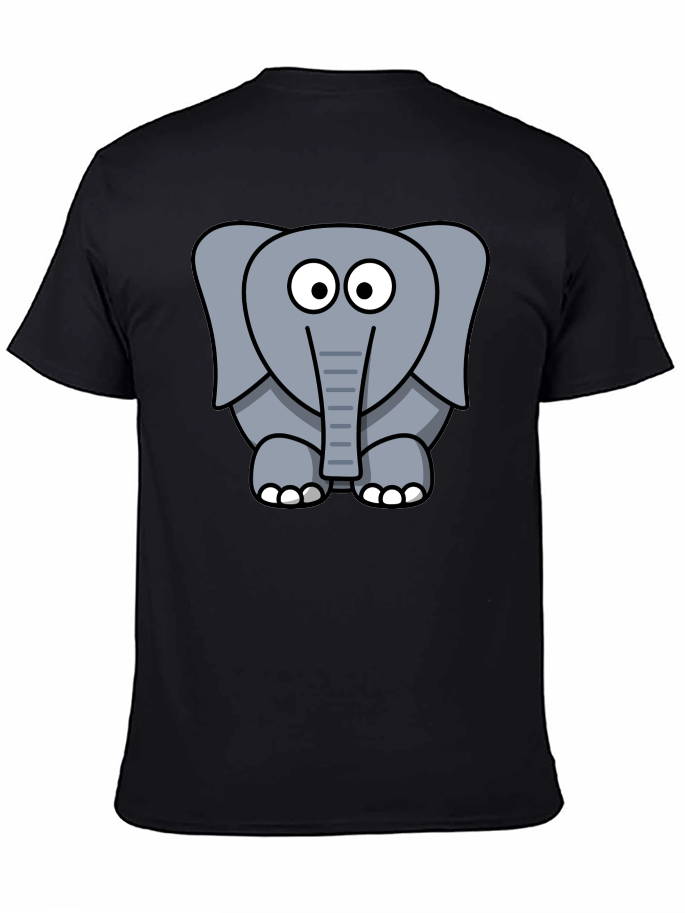 Black Elephant Graphic Tee - Unisex Black Cotton T-Shirt view 4