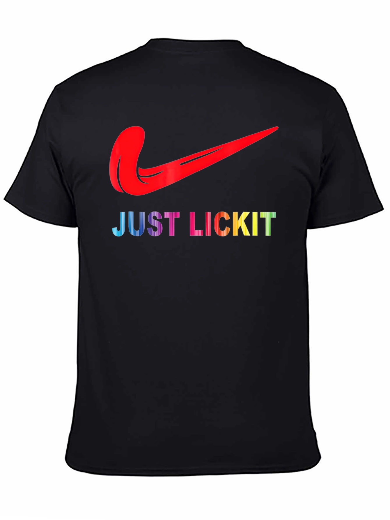 Black Just Lick It Tongue Logo Graphic Tee view 4