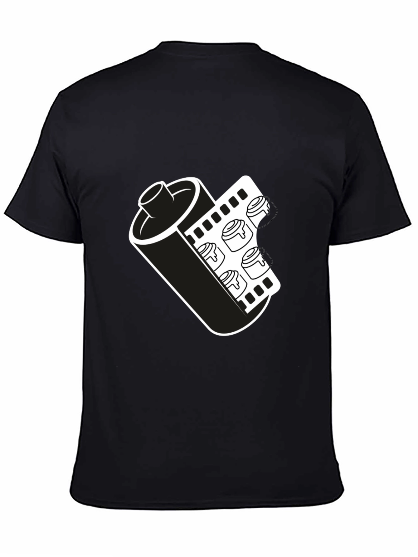 Black Retro Film Roll T-Shirt - Classic Photography Tee view 4