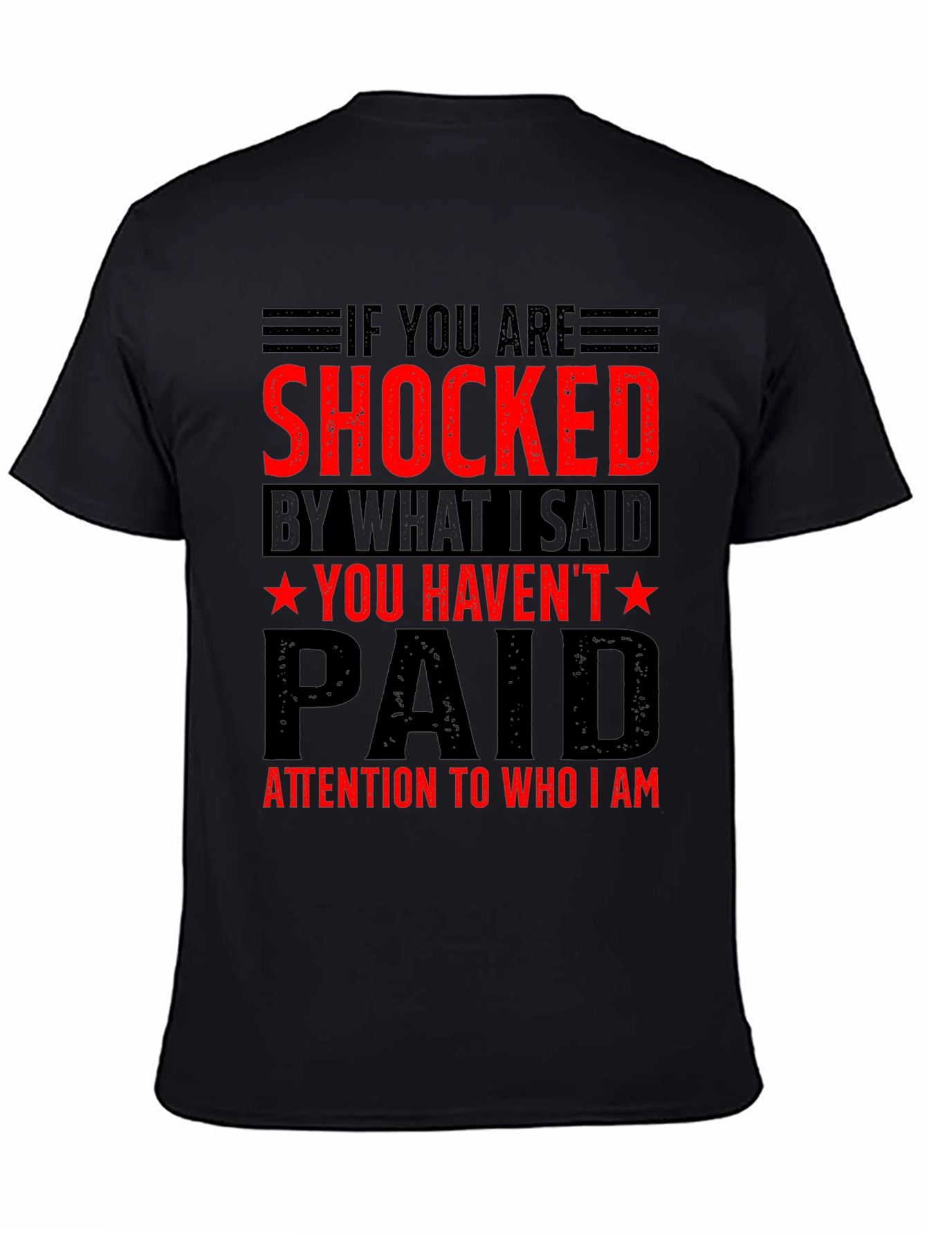Black Shocked T-Shirt - Bold Statement Tee view 4