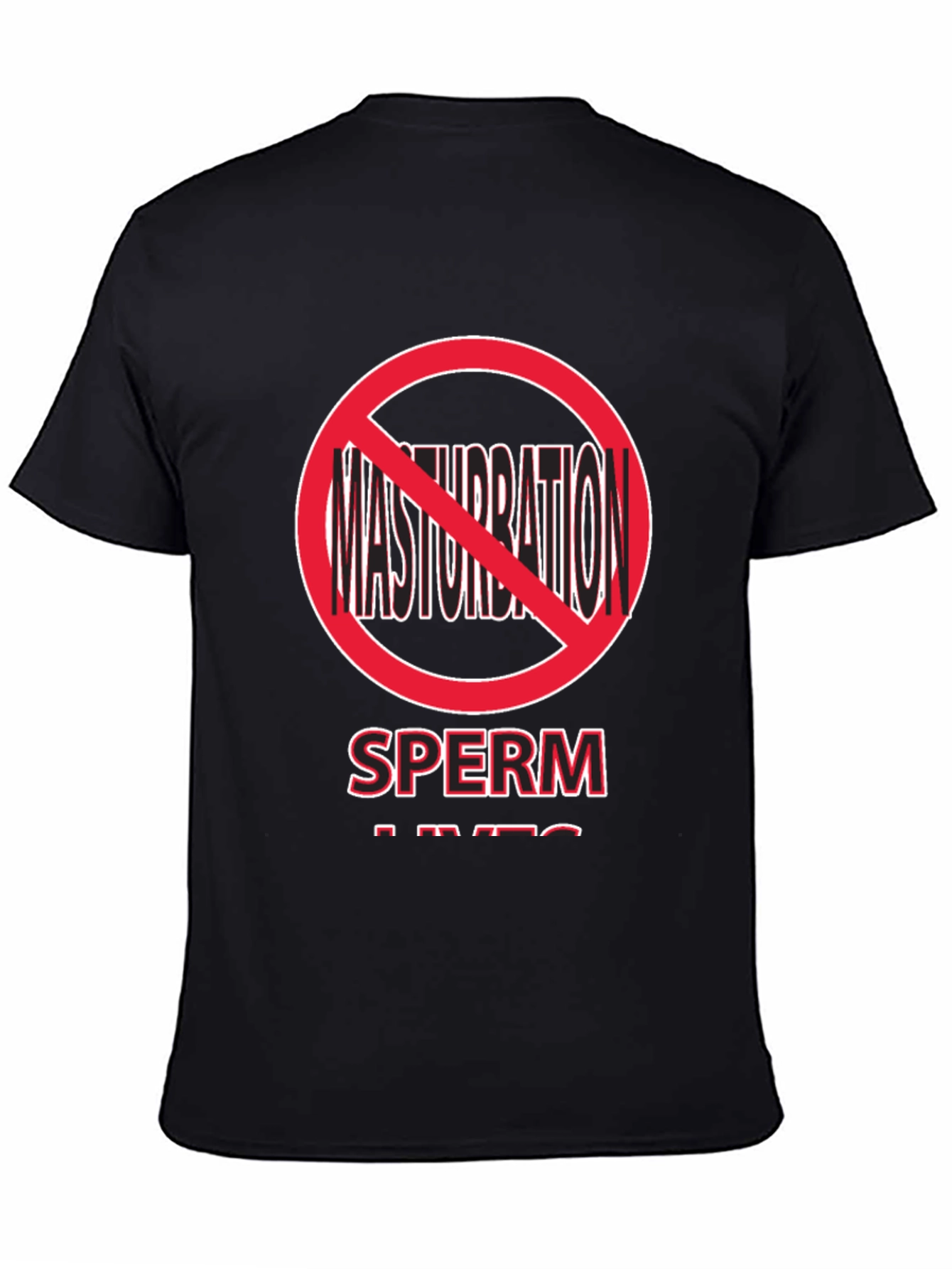 Black Sperm Lives Novelty T-Shirt - Funny Graphic Tee view 4