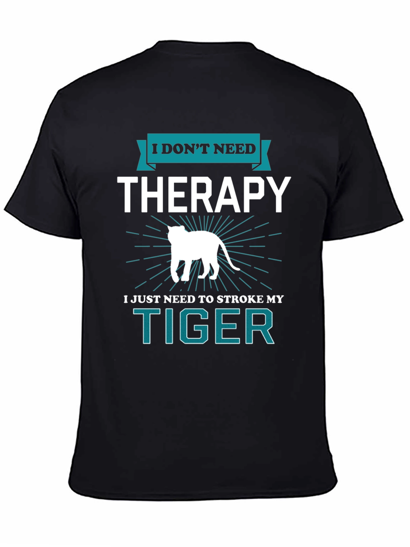 Black I Don't Need Therapy Tiger Graphic Tee view 4