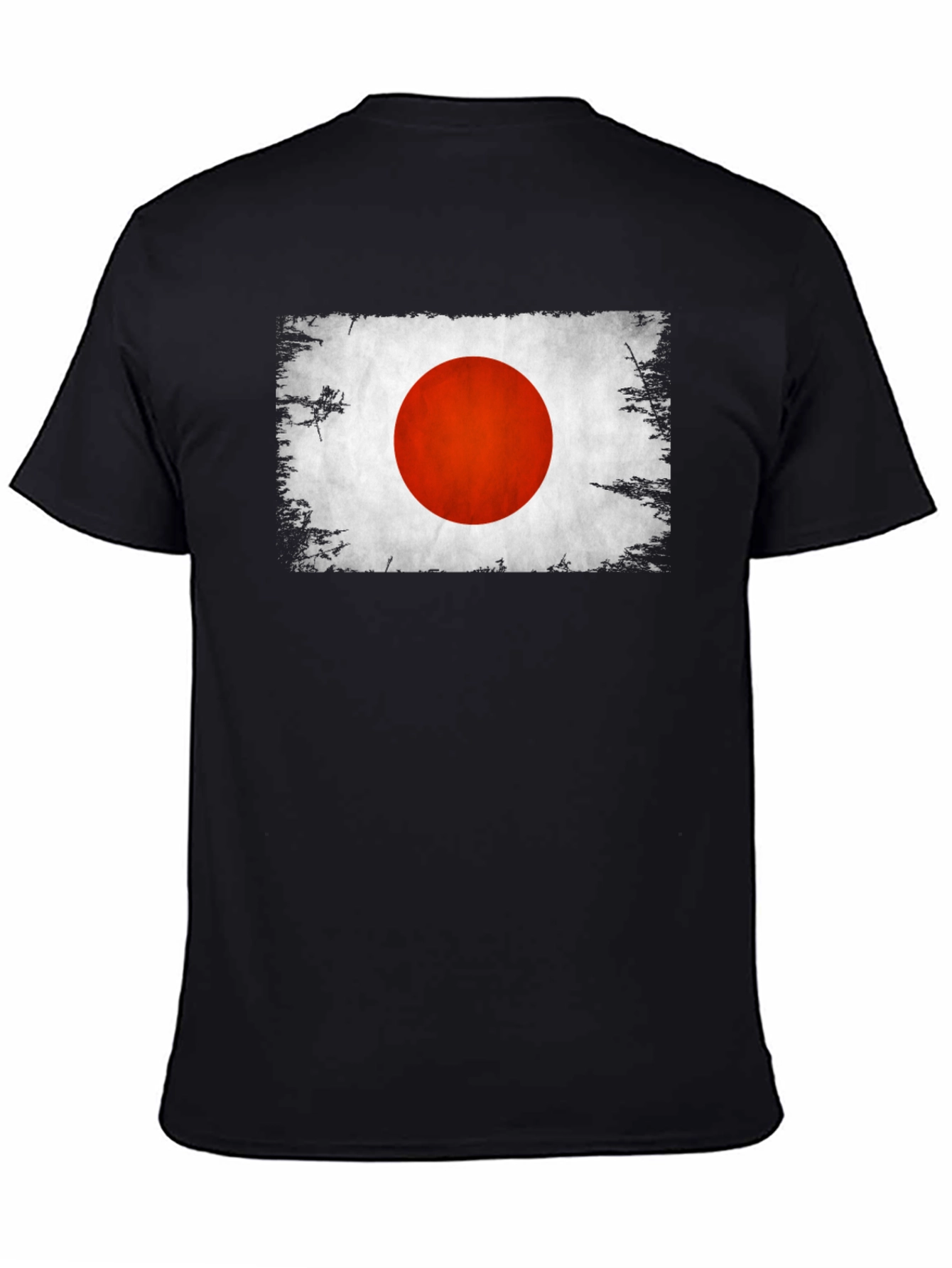 Black Japan Flag Graphic T-Shirt Distressed Look view 4