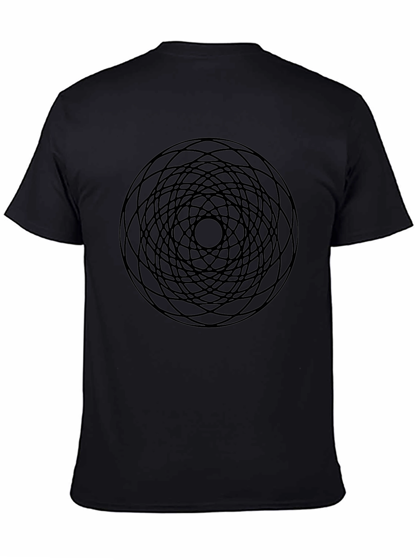 Geometric Circle Graphic Black T-Shirt - 4