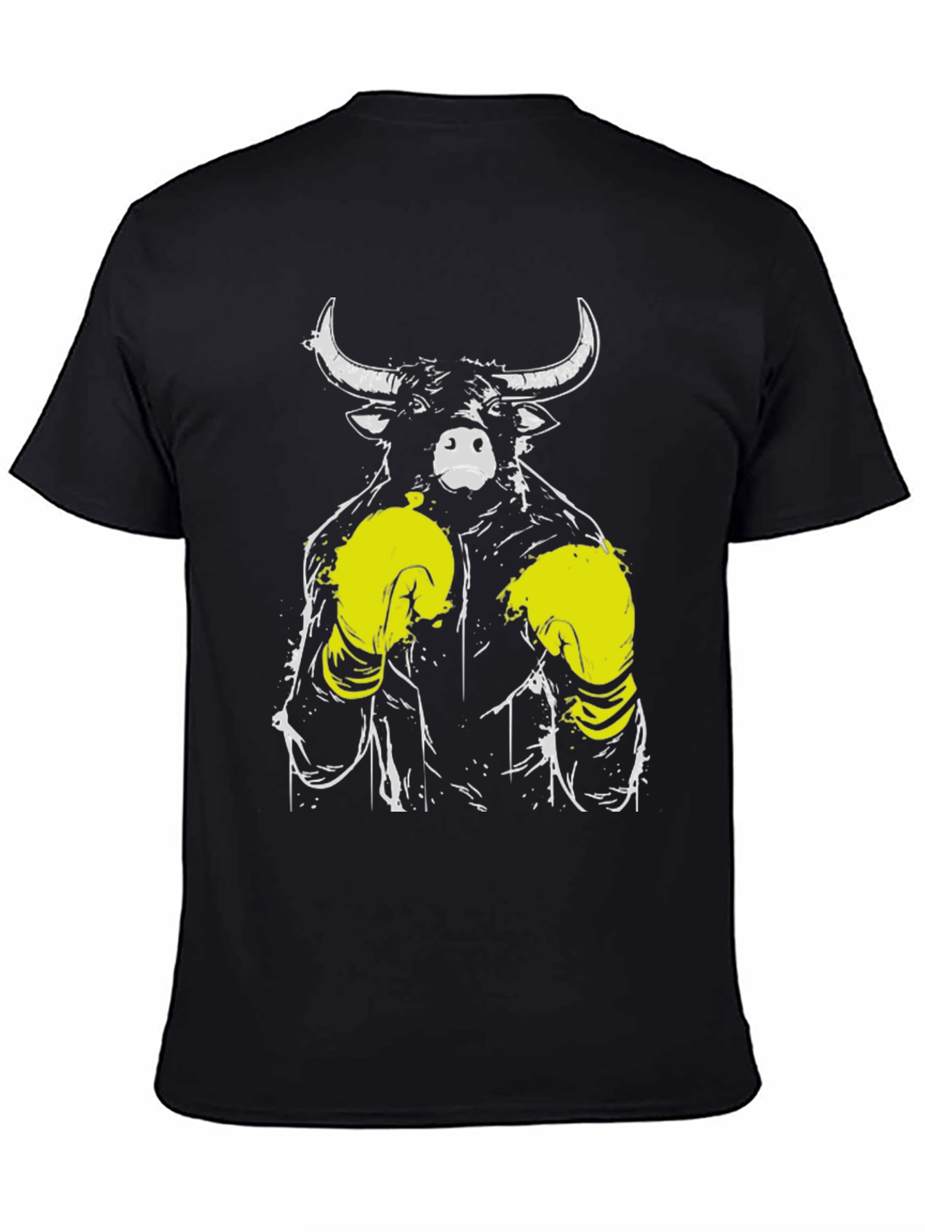 Black Bull Boxer Graphic Tee - Men's Black T-Shirt view 4
