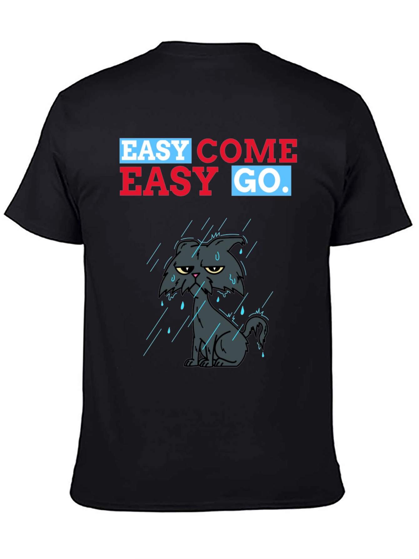 Black Easy Come Easy Go Grumpy Cat T-Shirt view 4