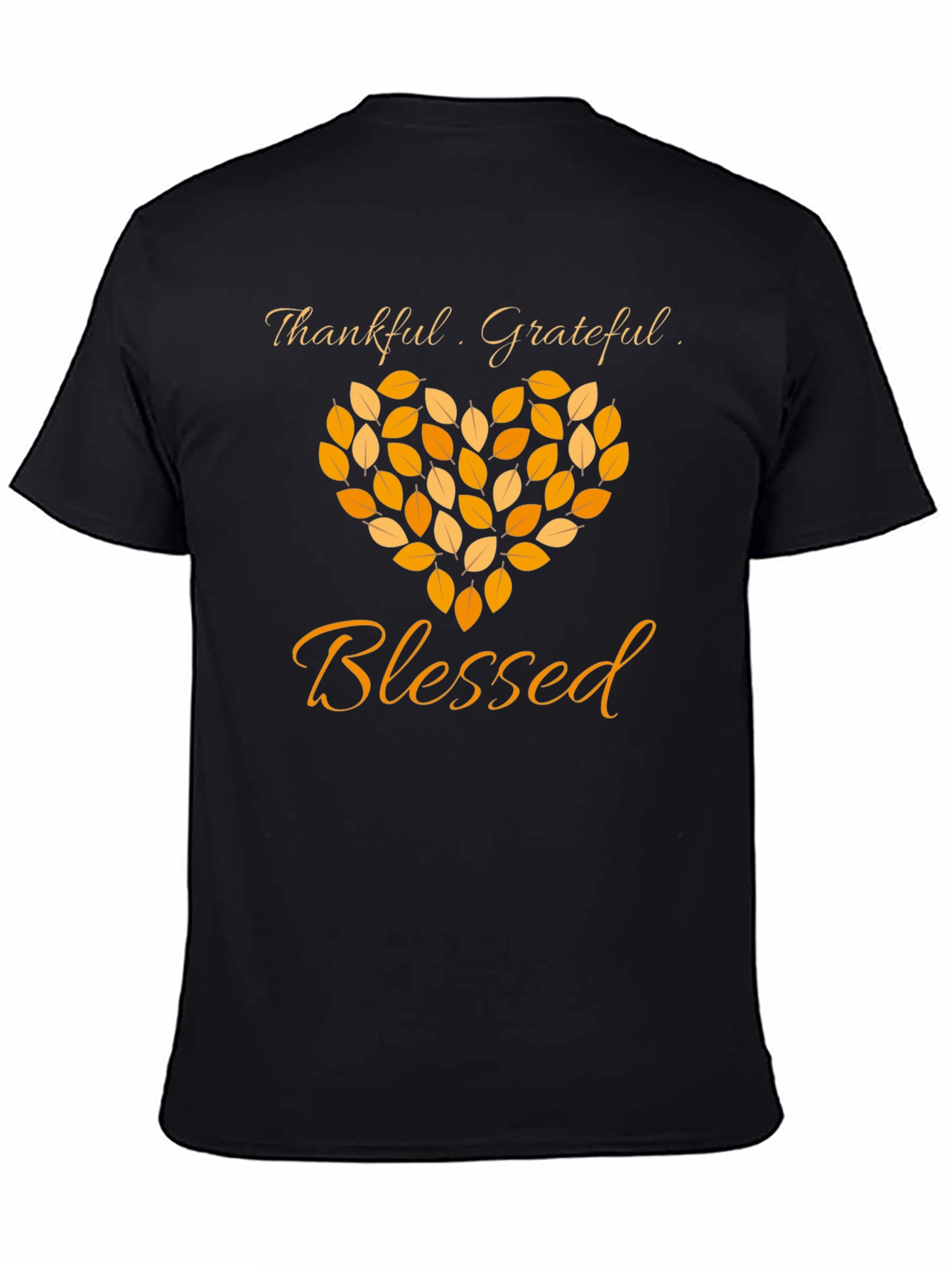 Black Thankful Grateful Blessed Graphic T-Shirt view 4