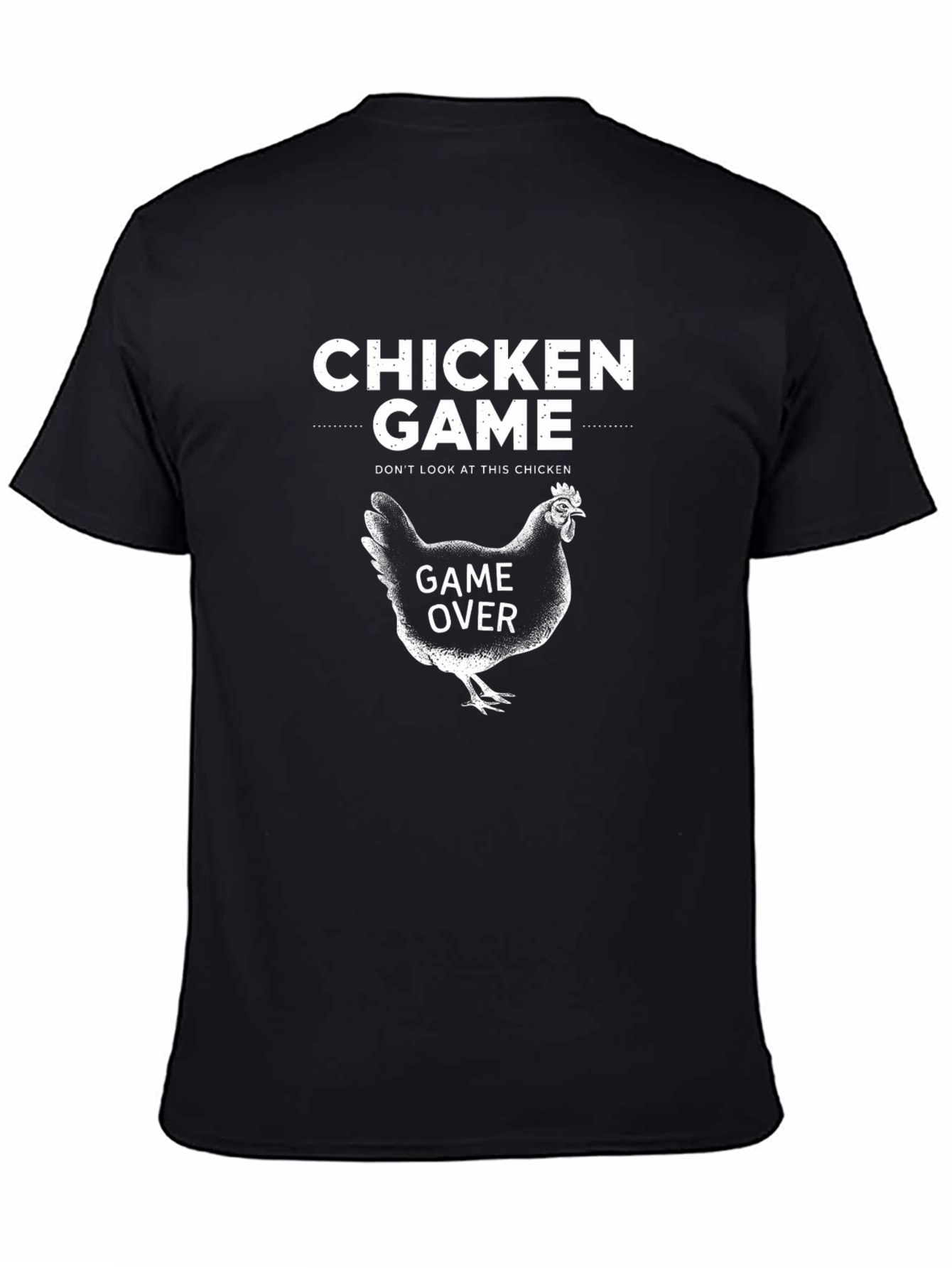 Black Chicken Game T-Shirt - Funny Graphic Tee for Men view 4
