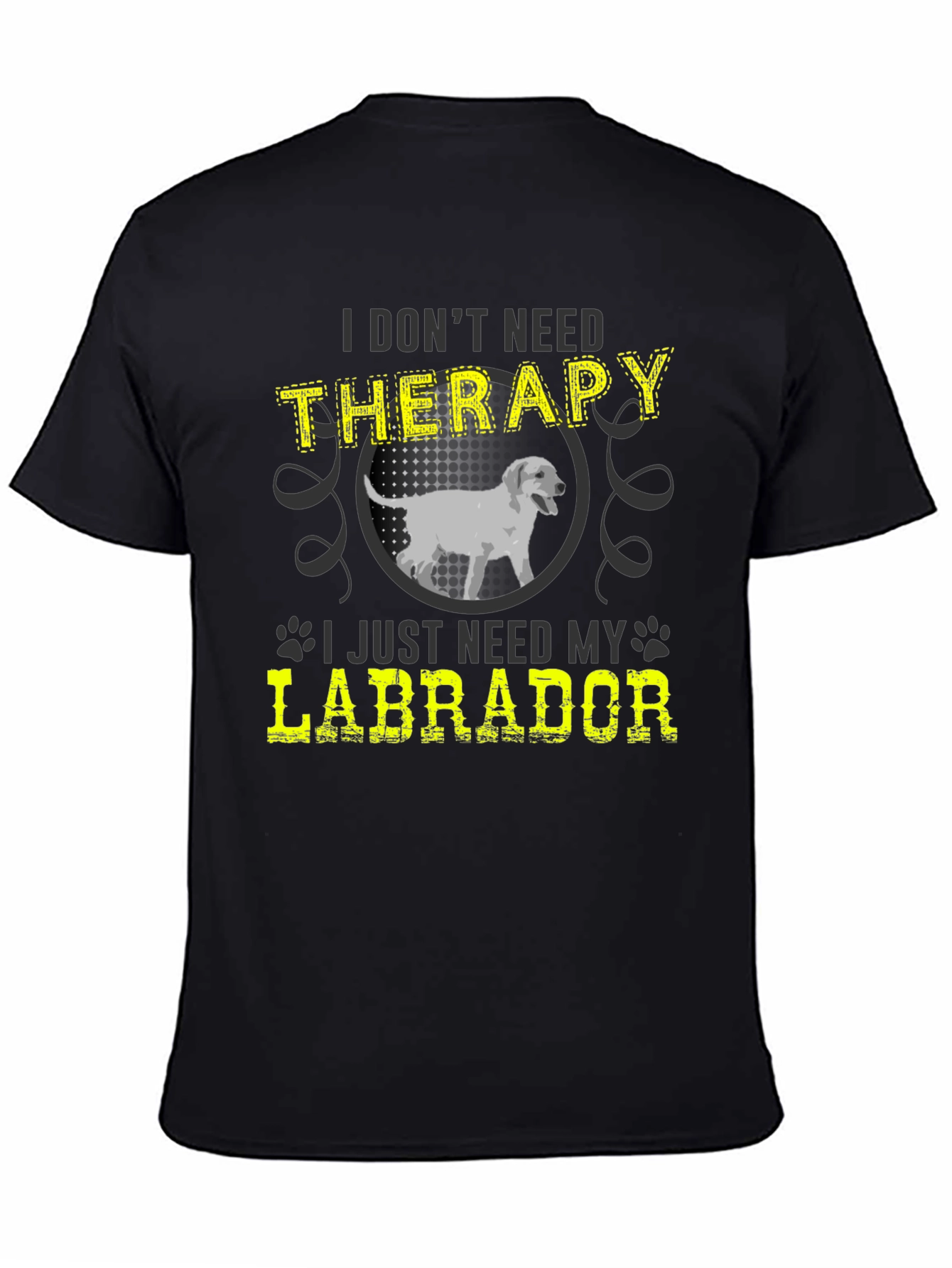 Black Labrador Therapy Graphic T-Shirt view 4