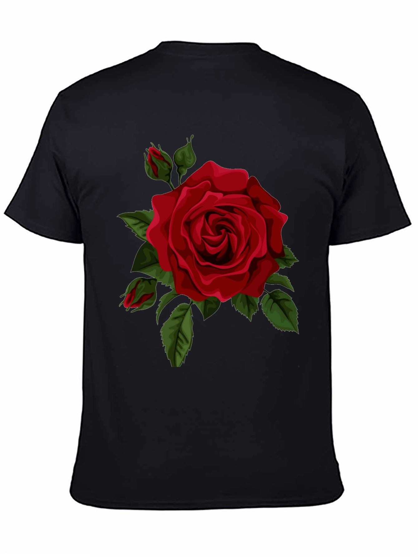 Black Red Rose Graphic Tee view 4