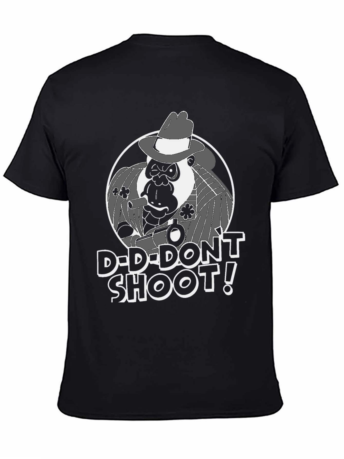Black Gorilla Gangster Graphic Tee - "D-D-Don't Shoot!" T-Shirt view 4