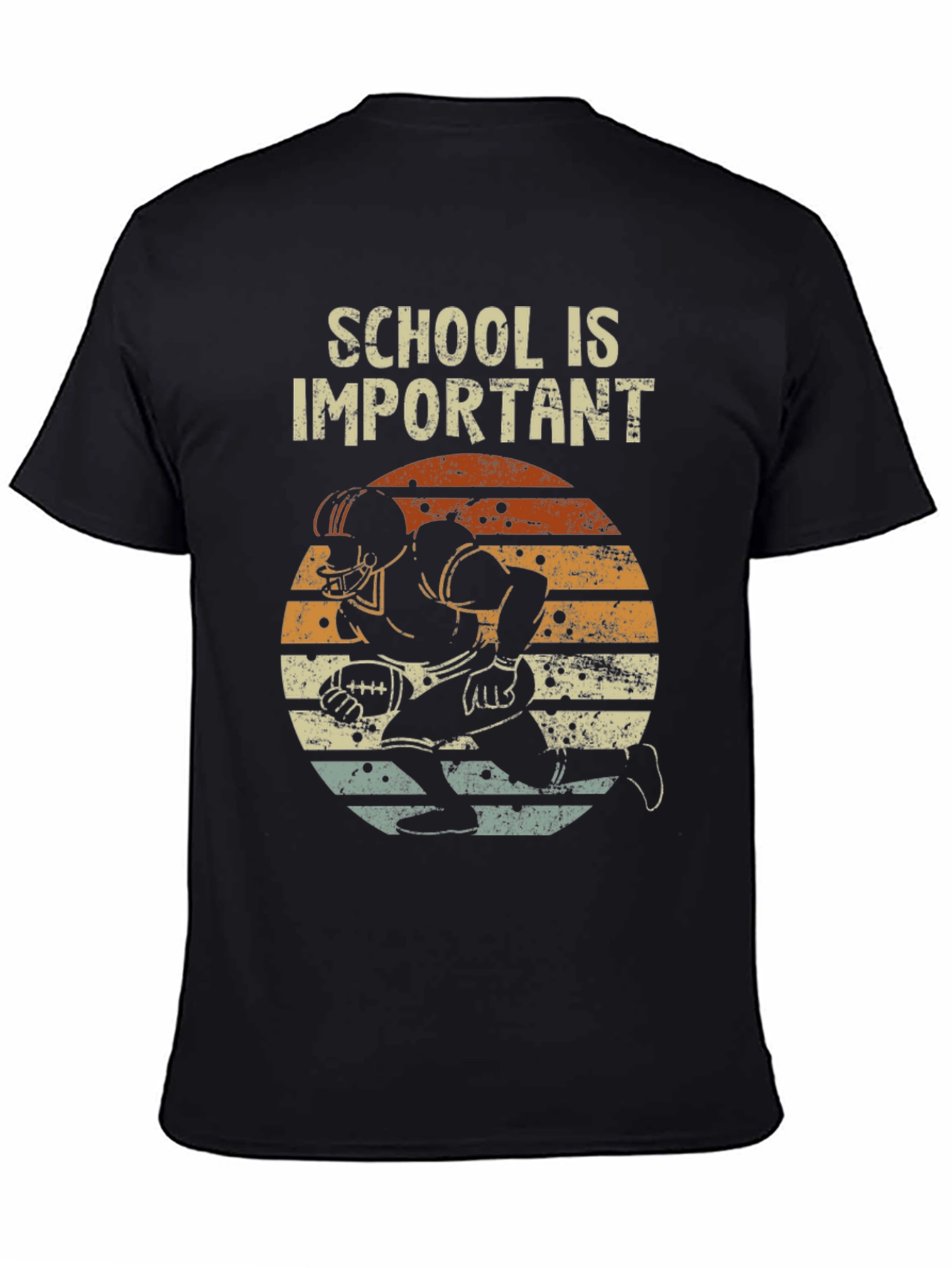 Black School is Important Football Graphic Tee view 4