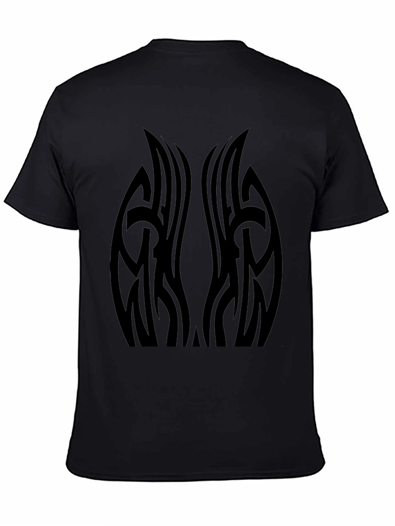 Black Tribal Tattoo Graphic Black T-Shirt view 4