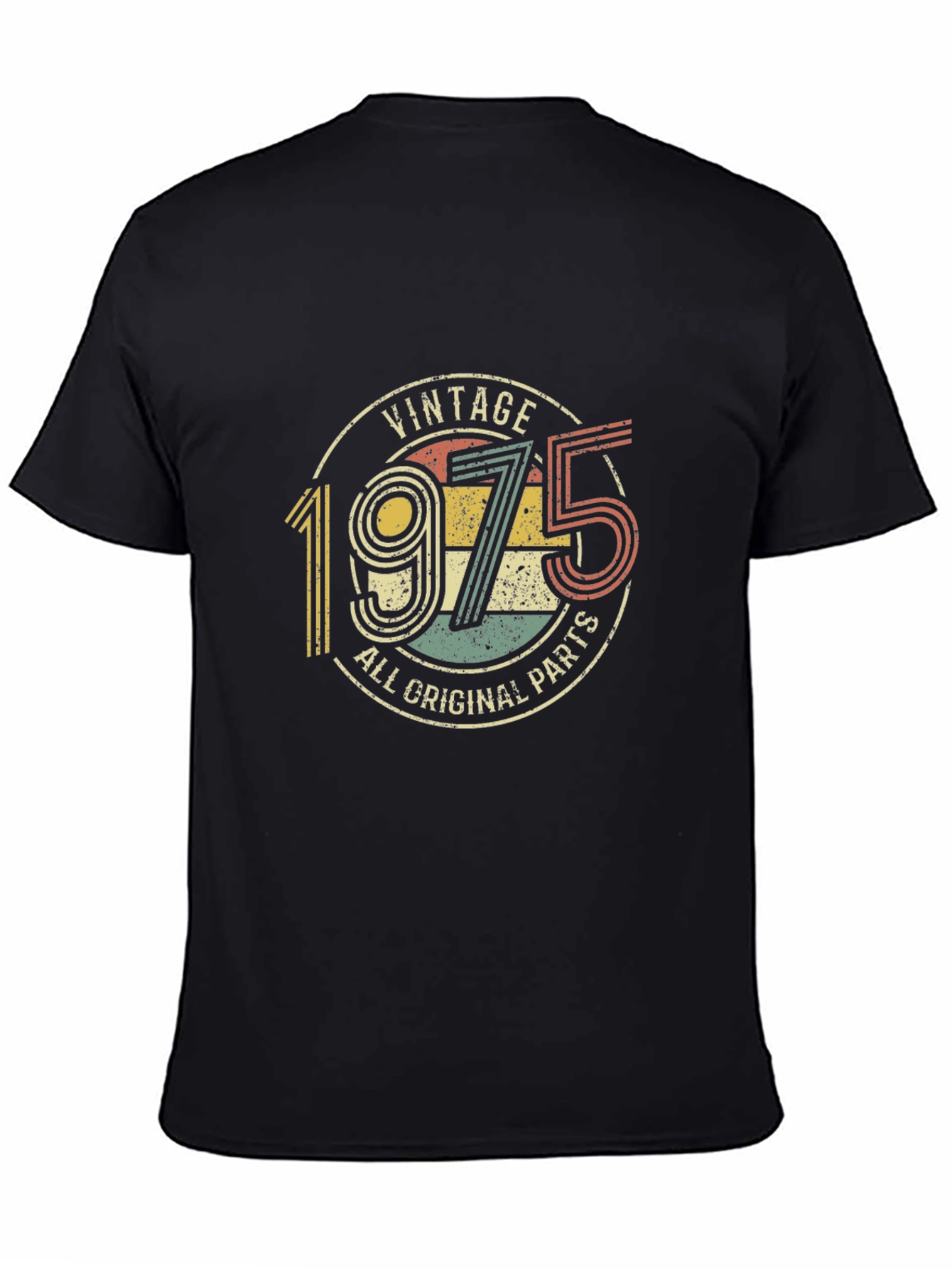 Black Vintage 1975 All Original Parts T-Shirt view 4