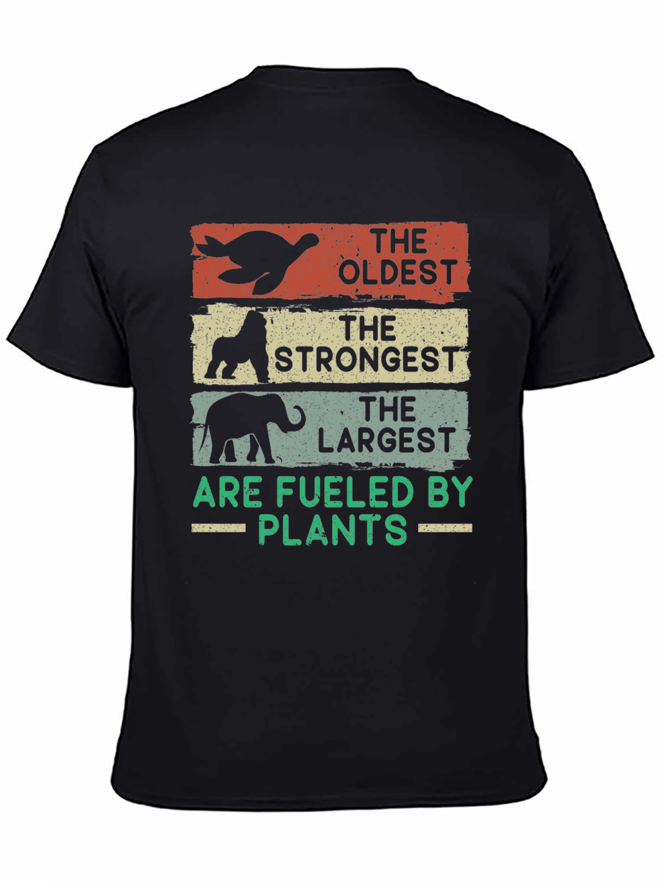 Black Oldest, Strongest, Largest - Vegan T-Shirt view 4