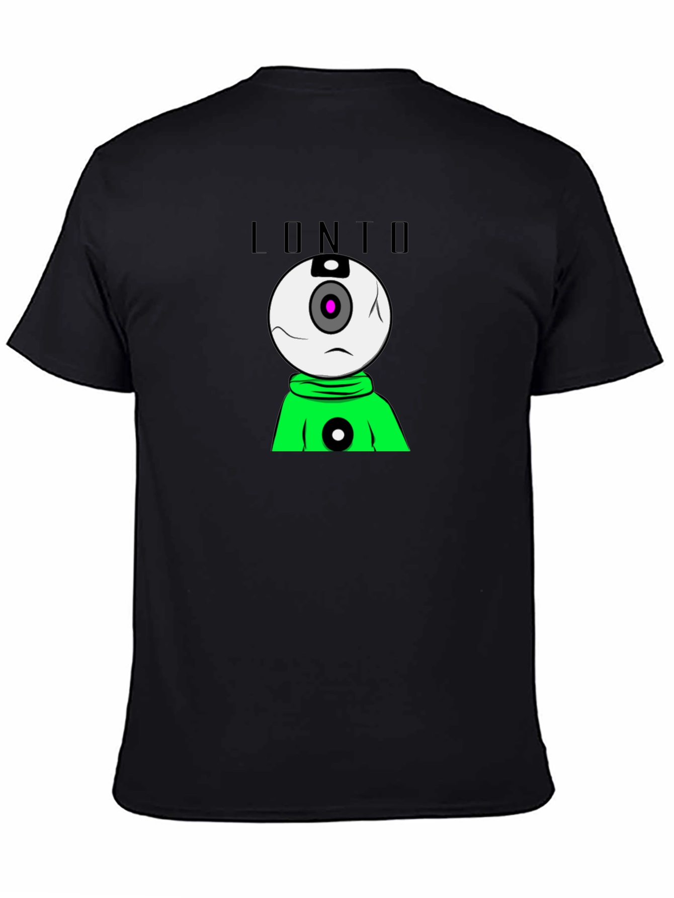 Black Lonto Graphic T-Shirt - Black Crew Neck Tee view 4