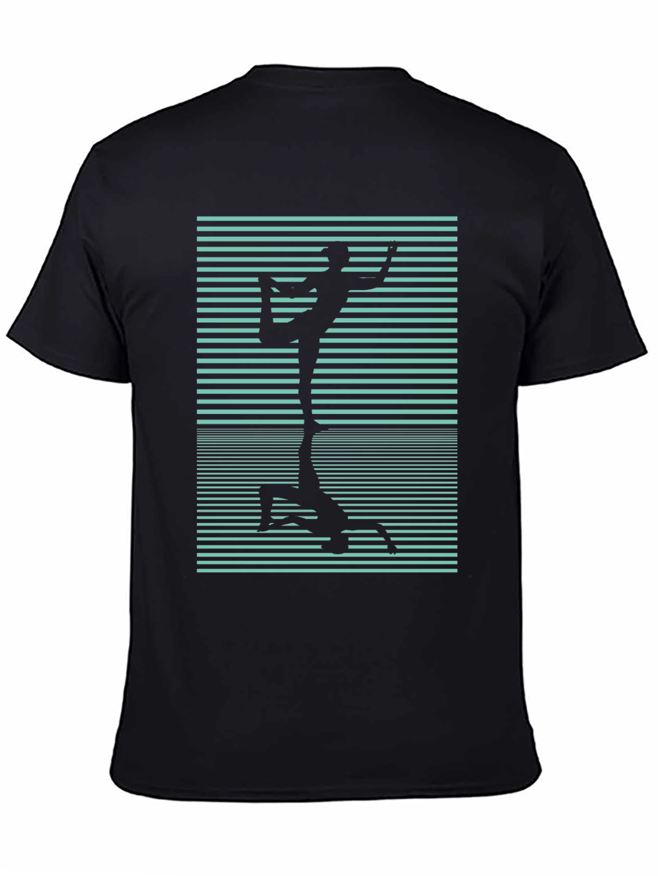 Black Yoga Reflection Graphic Tee - Black Cotton view 4