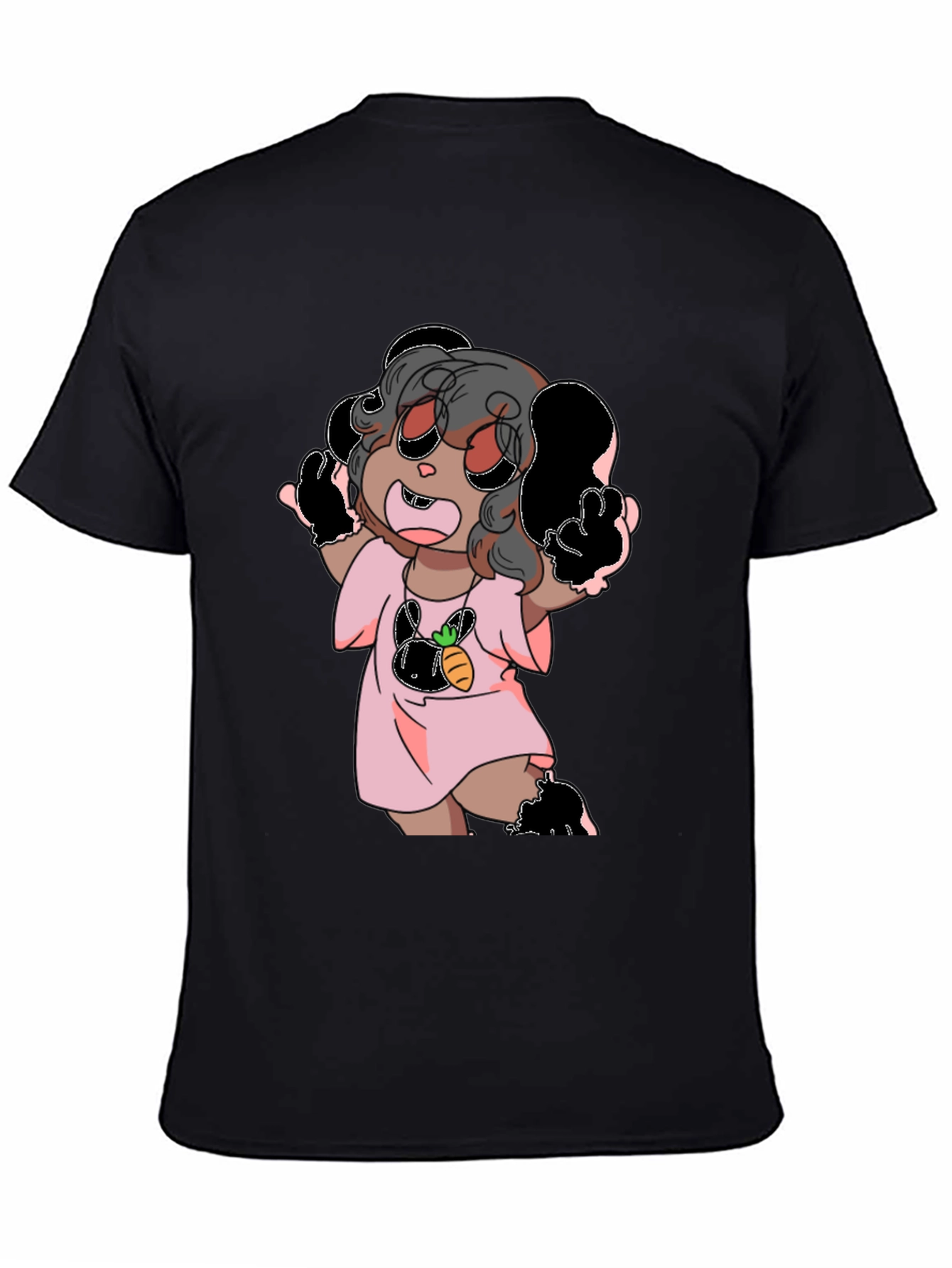 Black Cartoon Print Tee view 4
