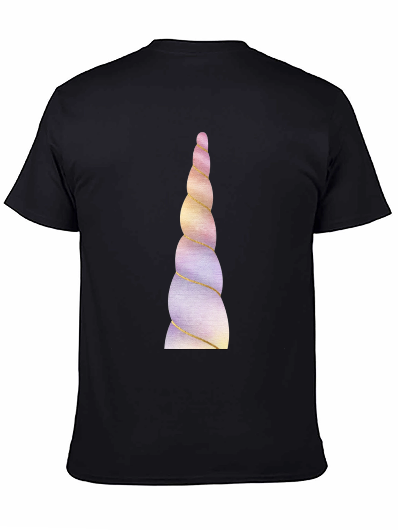 Black Unicorn Horn Graphic Tee - Black Cotton Blend view 4