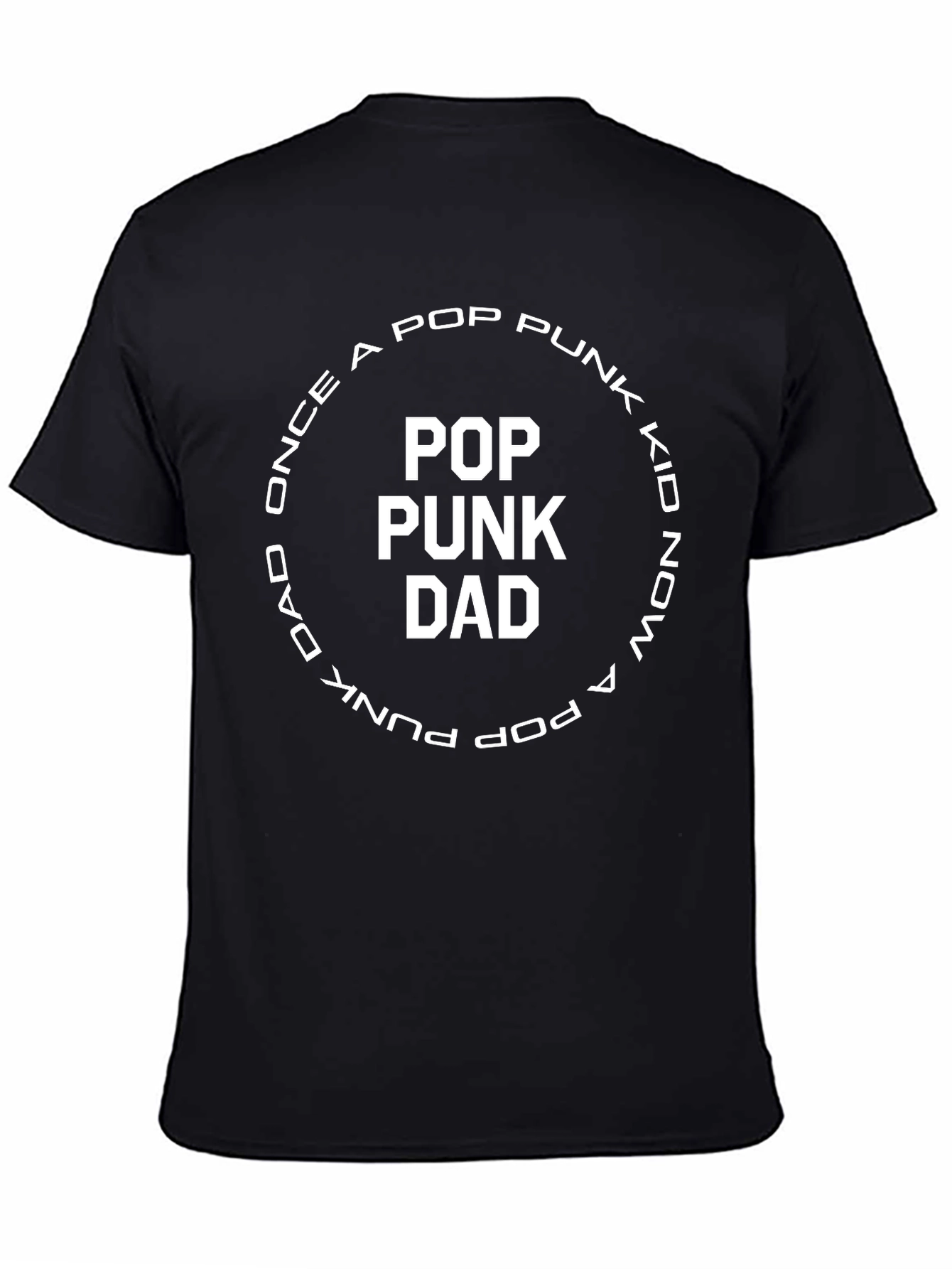Black Pop Punk Dad T-Shirt - Black Cotton Tee view 4