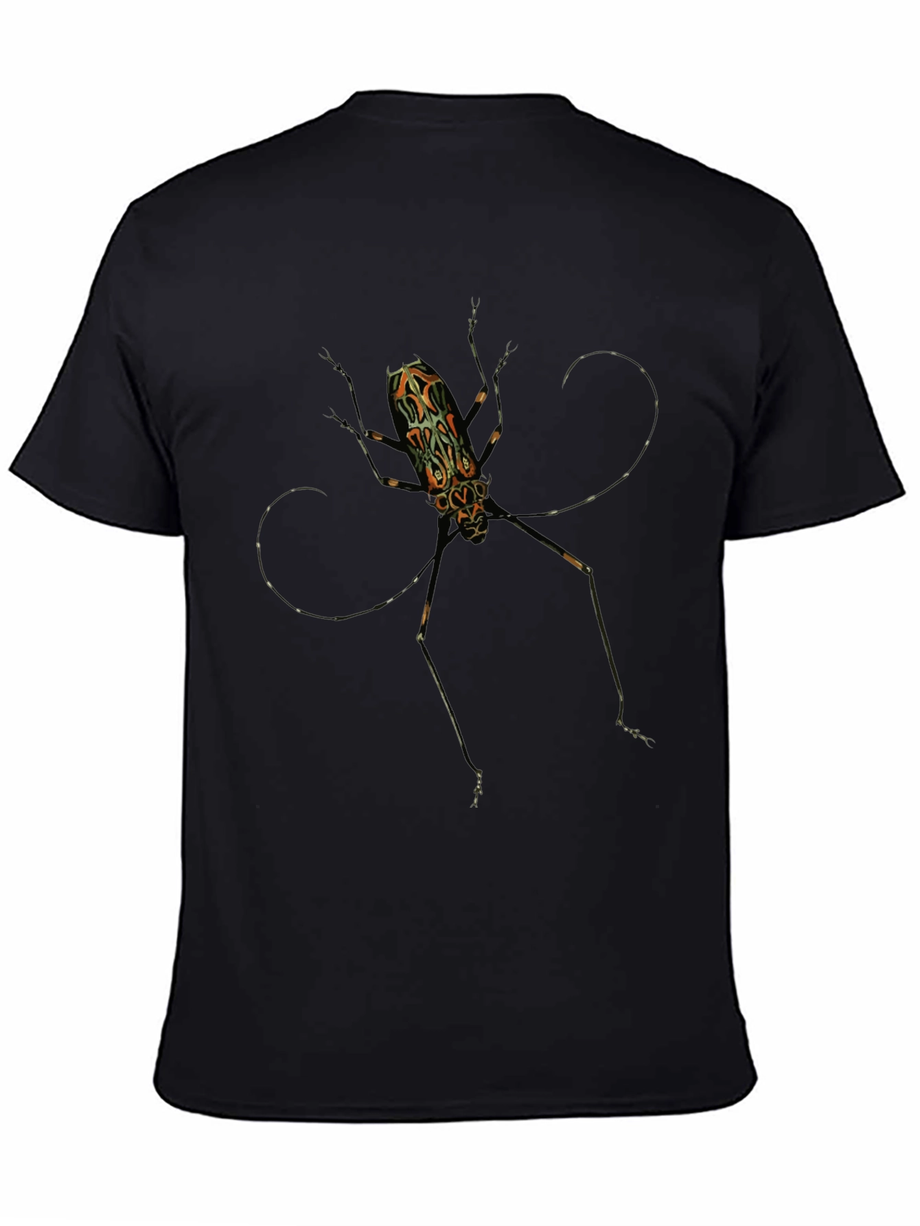 Black Artsy Bug Graphic Tee - Black Cotton T-Shirt view 4