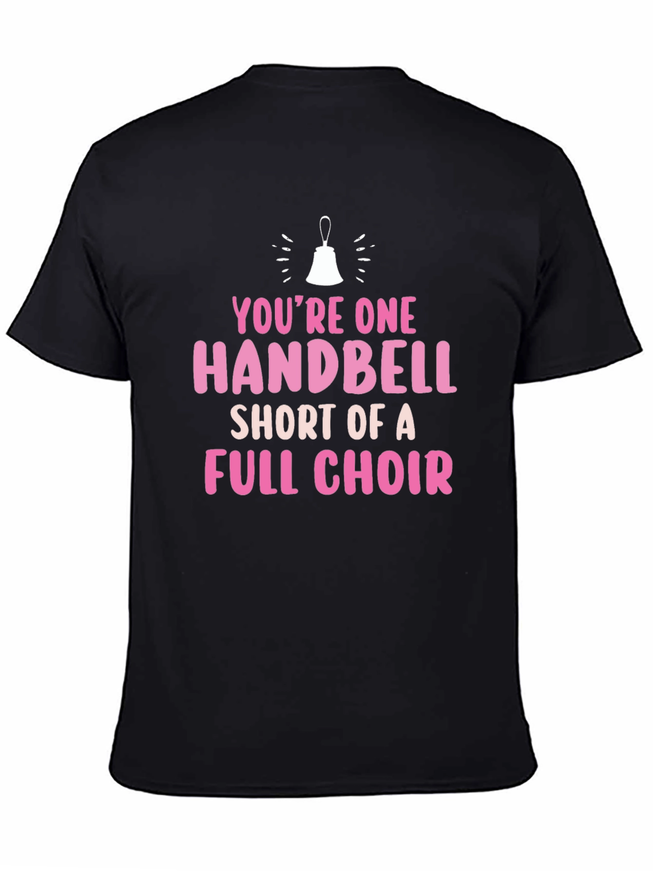 Black Handbell Choir T-Shirt - Funny Music Gift view 4