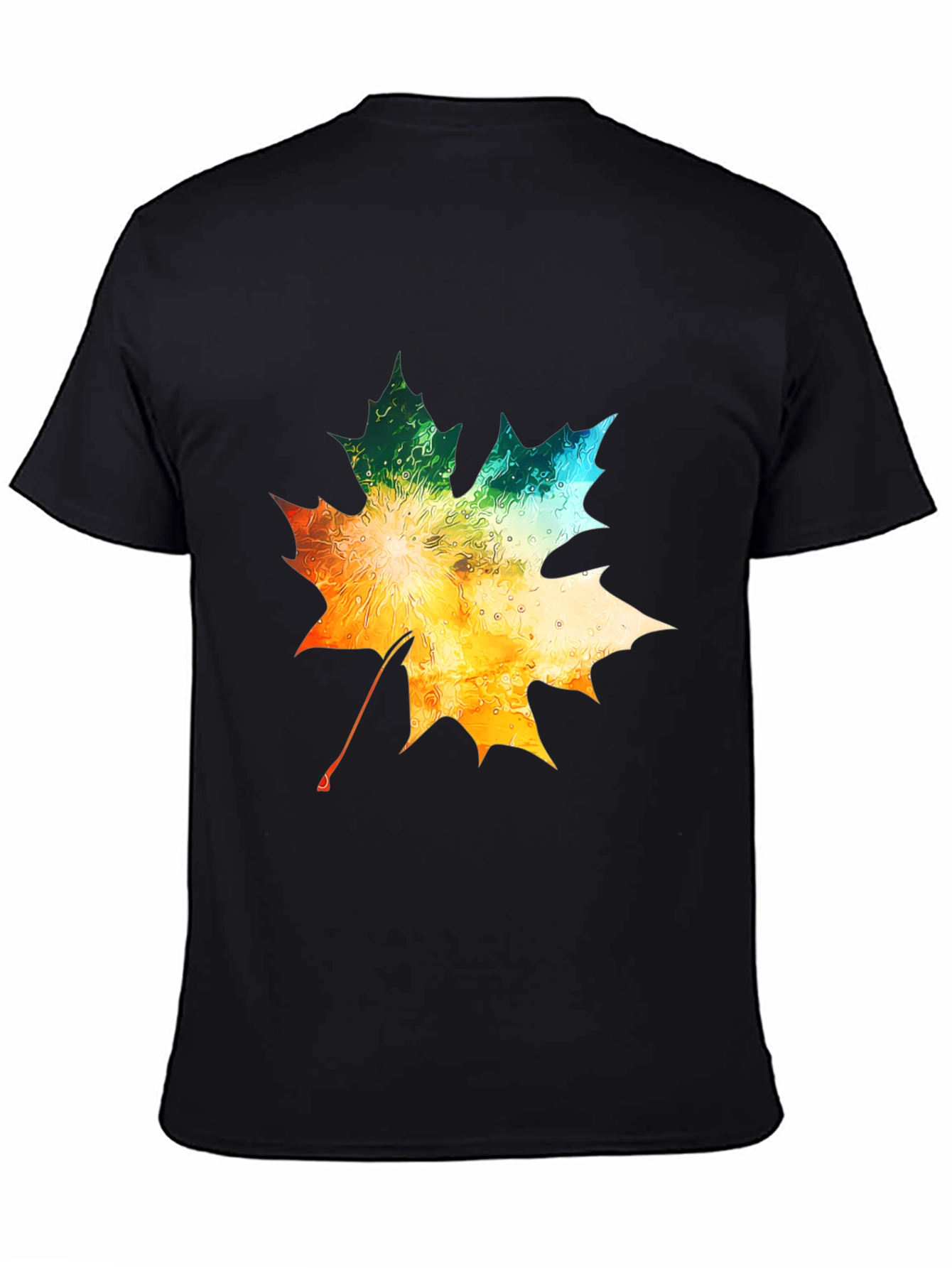 Black Maple Leaf Graphic Tee - Autumn Colors view 4