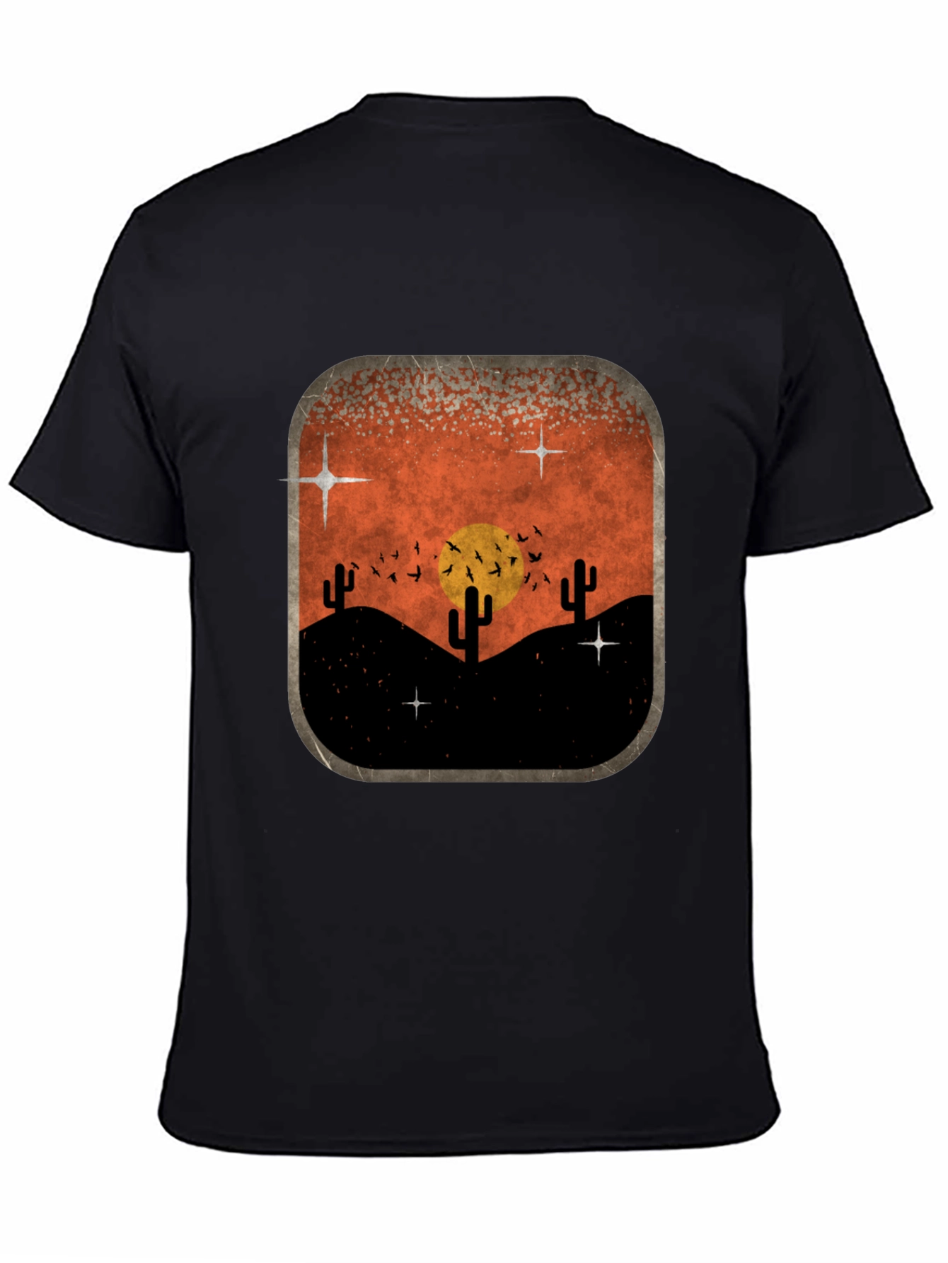 Black Retro Desert Sunset Graphic Tee - Classic Black view 4