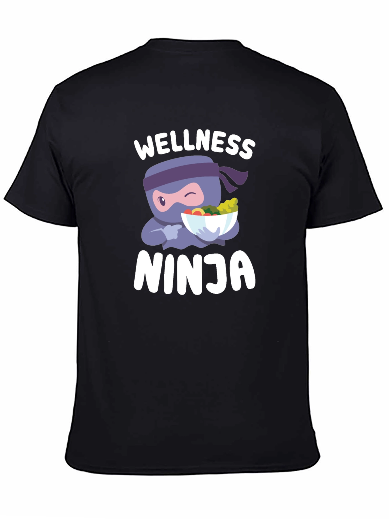 Wellness Ninja T-Shirt - Healthy Food Cartoon Tee - 4