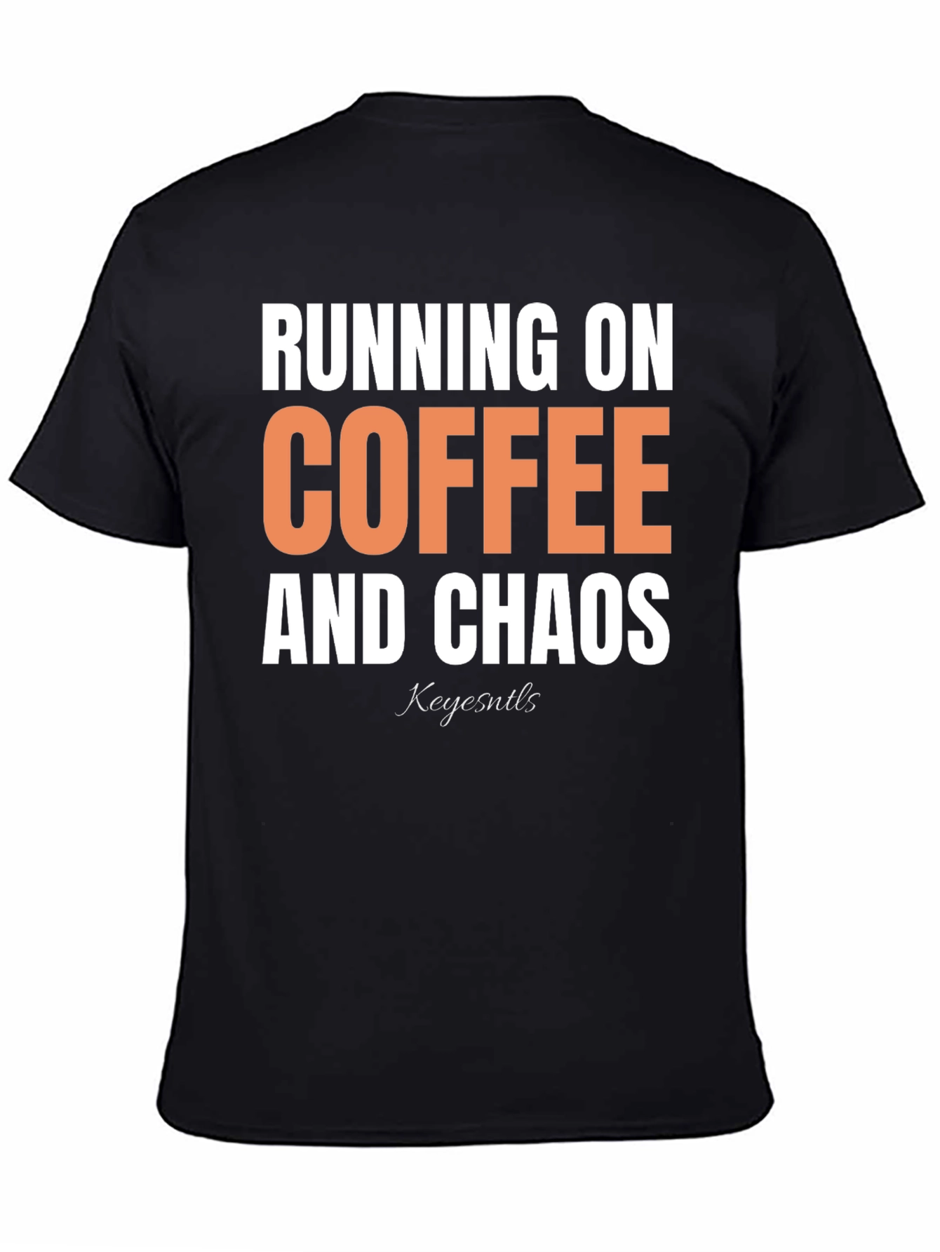 Black Running on Coffee and Chaos Graphic Tee view 4