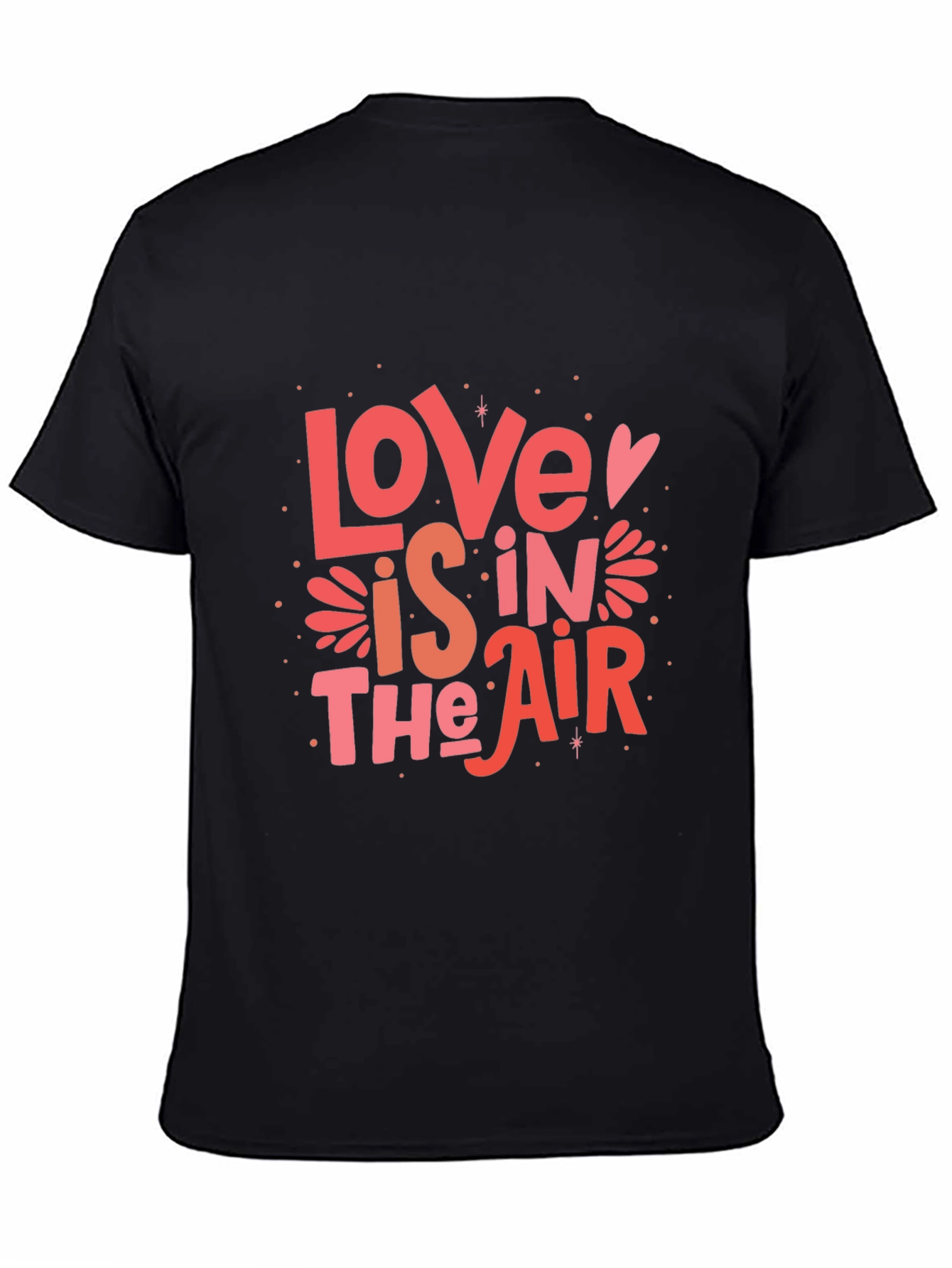 Black Love is in the Air Graphic Black T-Shirt view 4