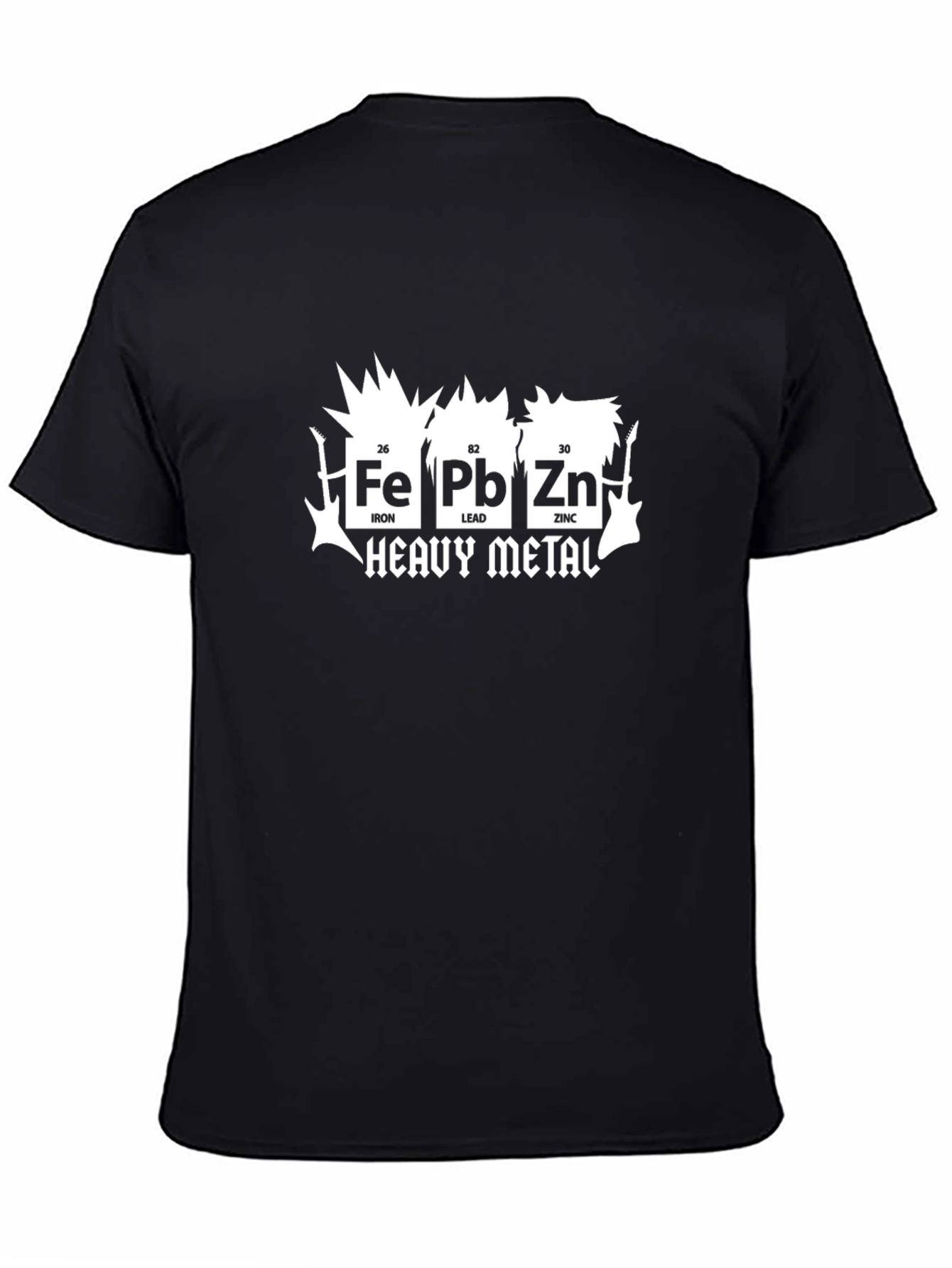 Black Heavy Metal Elements T-Shirt - Rock Music Periodic Table Tee view 4