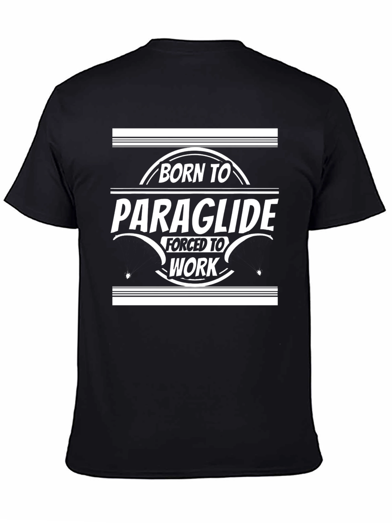 Black Born to Paraglide Men's Graphic T-Shirt view 4
