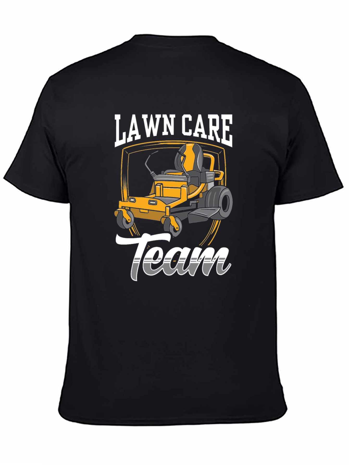 Black Lawn Care Team Graphic Tee - Black Cotton Blend T-Shirt view 4