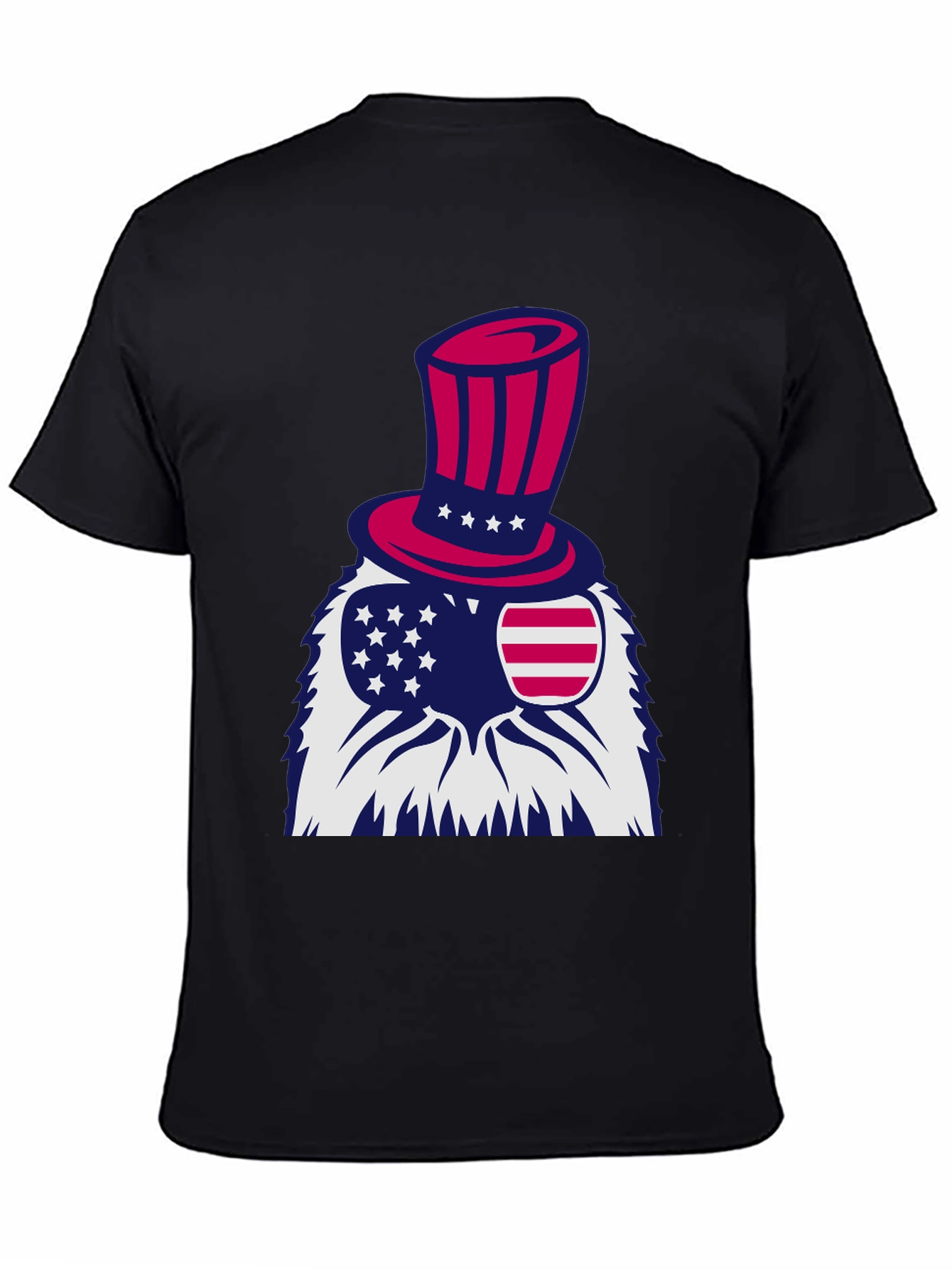 Black Patriotic Eagle T-Shirt - Stars and Stripes Design view 4
