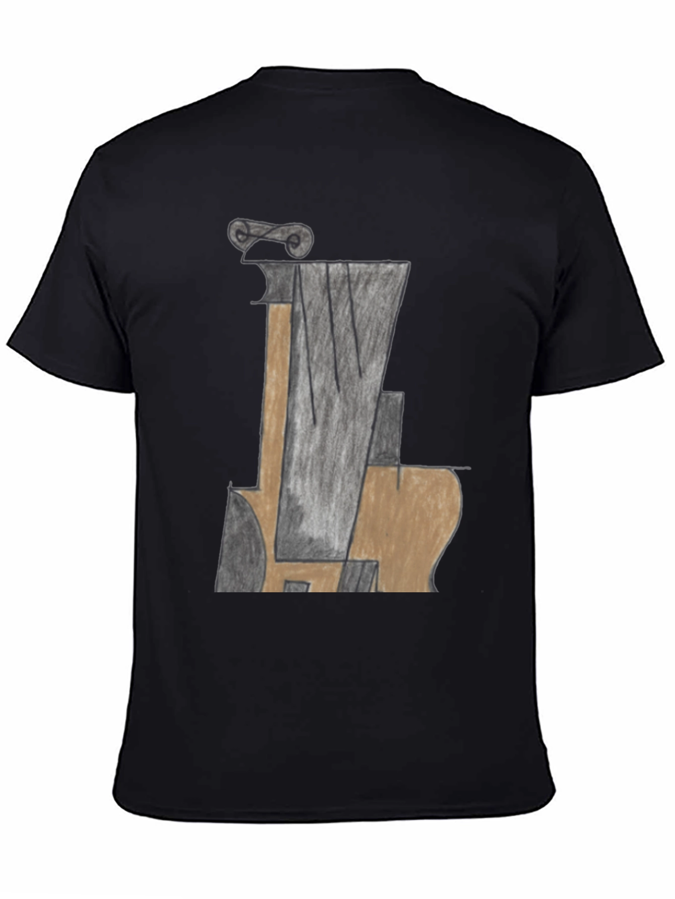 Black Abstract Guitar Graphic T-Shirt view 4