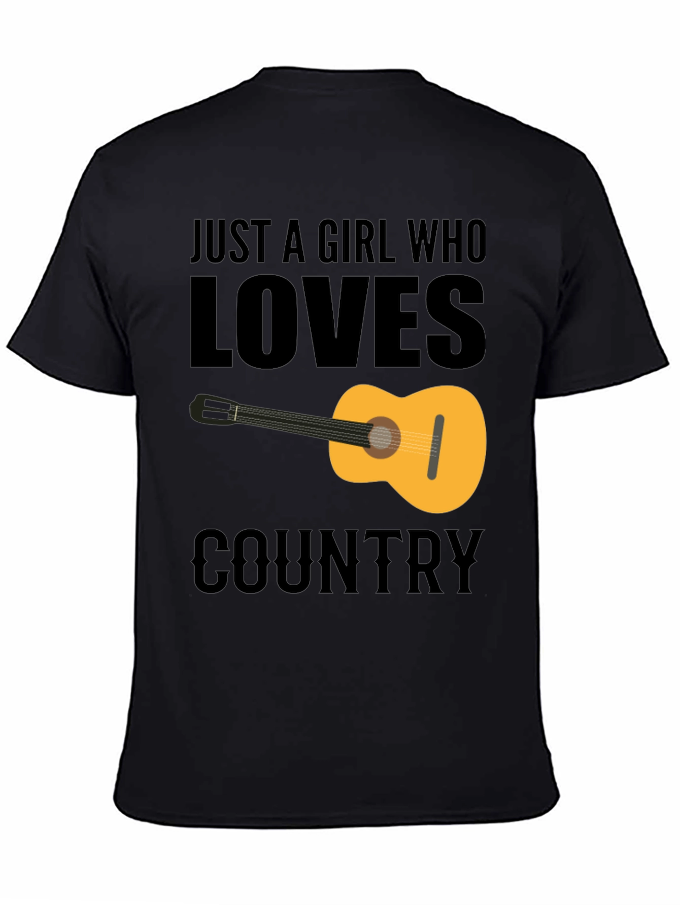 Black Country Music Guitar Graphic Tee view 4