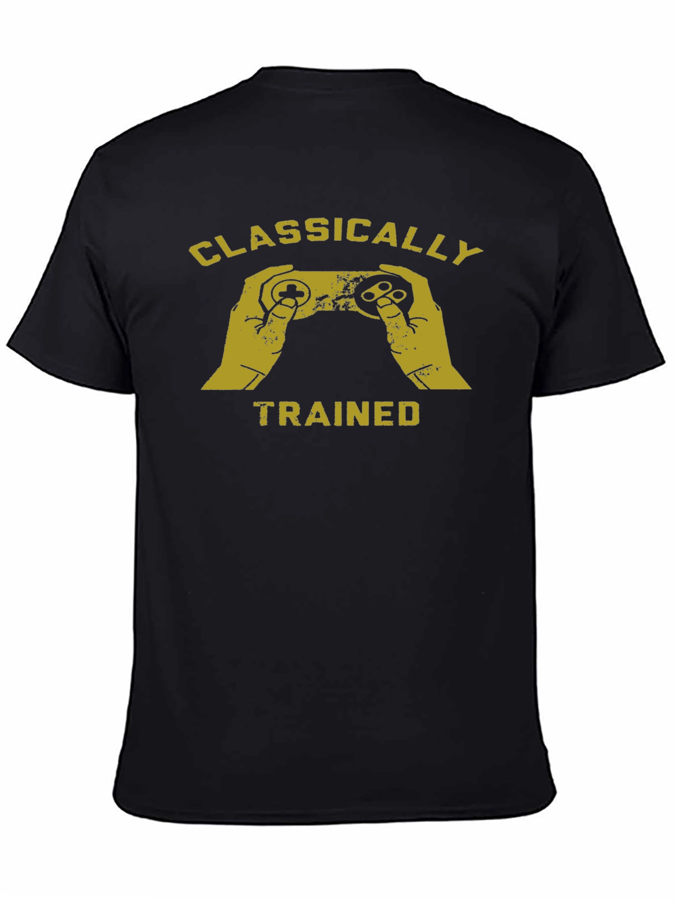 Black Classically Trained Gamer T-Shirt - Retro Gaming Tee view 4